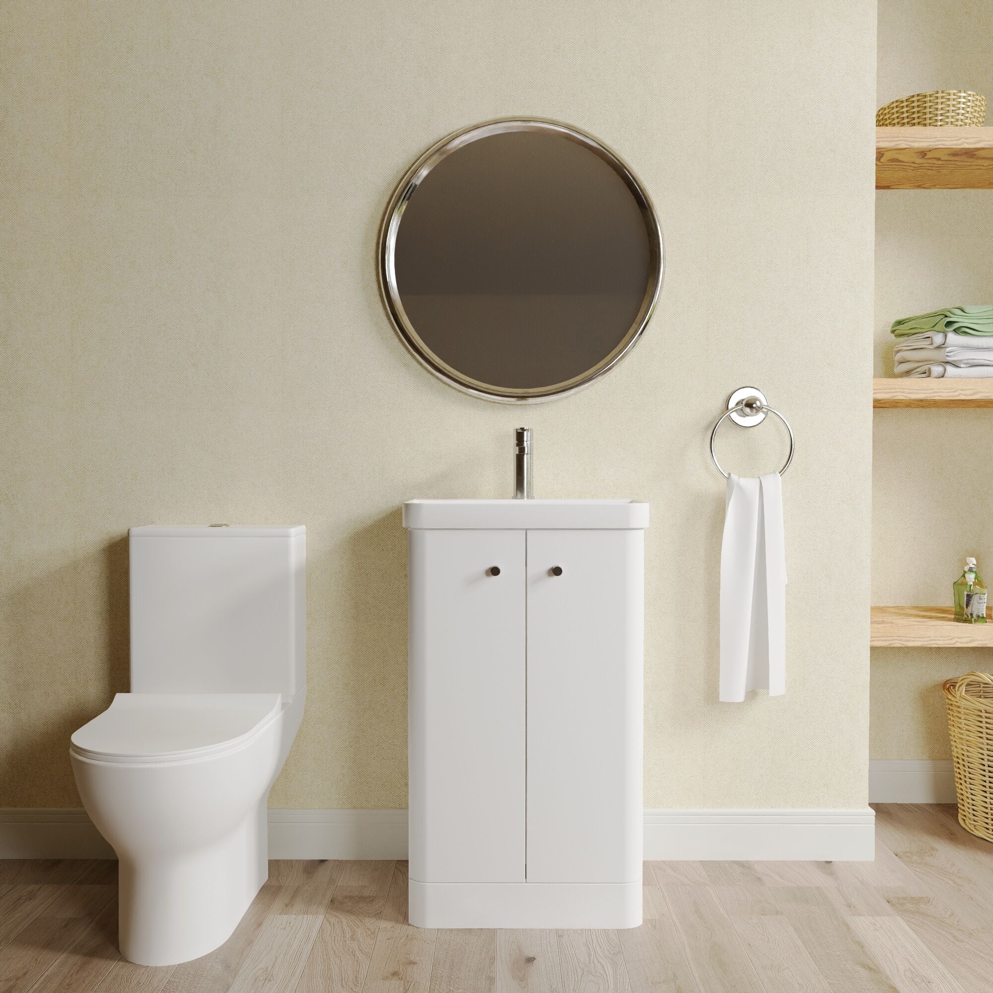 Flashbrook Floor Standing Cloakroom Set, Vanity Basin Unit, Toilet & Mini Mono Basin Mixer Tap - Image 13