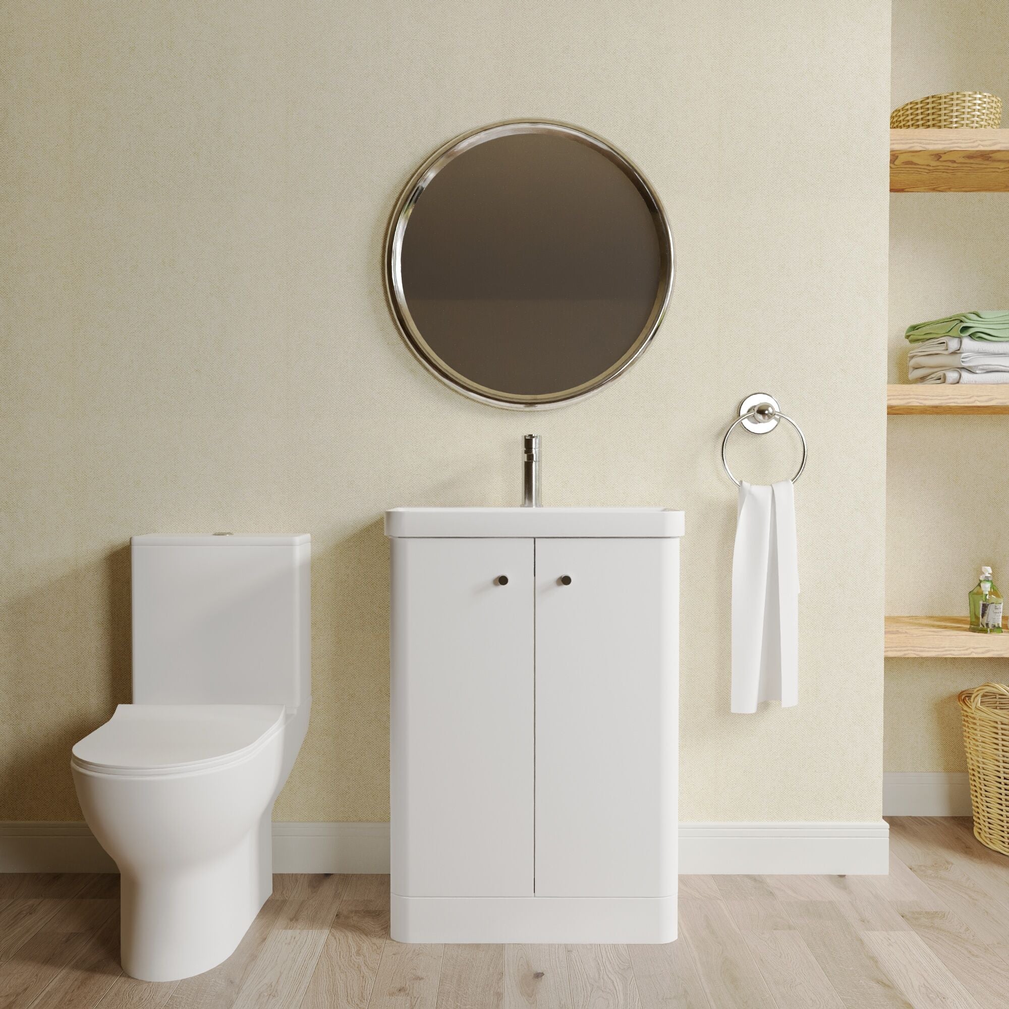 Flashbrook Floor Standing Cloakroom Set, Vanity Basin Unit, Toilet & Mini Mono Basin Mixer Tap - Image 16
