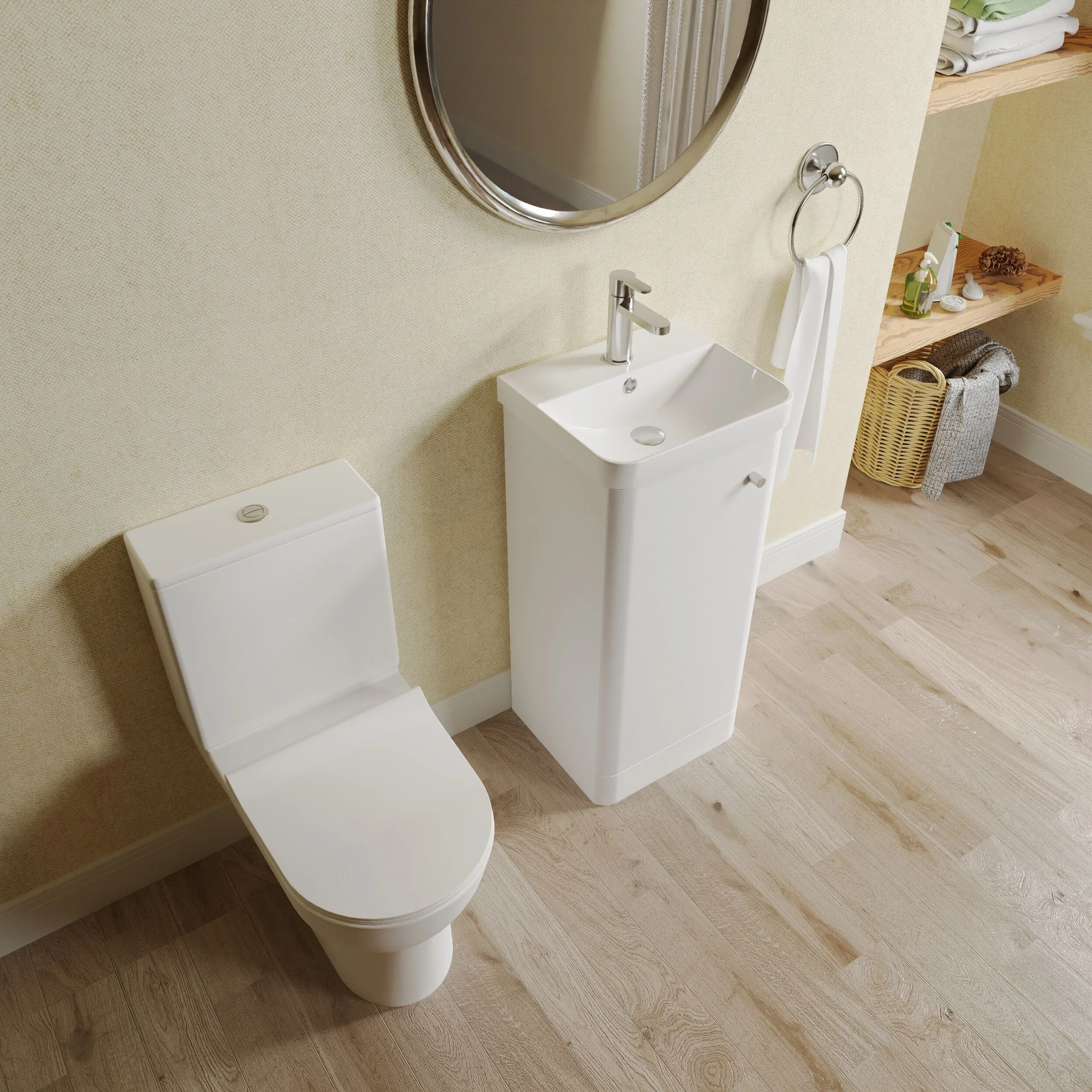 Flashbrook Floor Standing Cloakroom Set, Vanity Basin Unit, Toilet & Mini Mono Basin Mixer Tap - Image 19