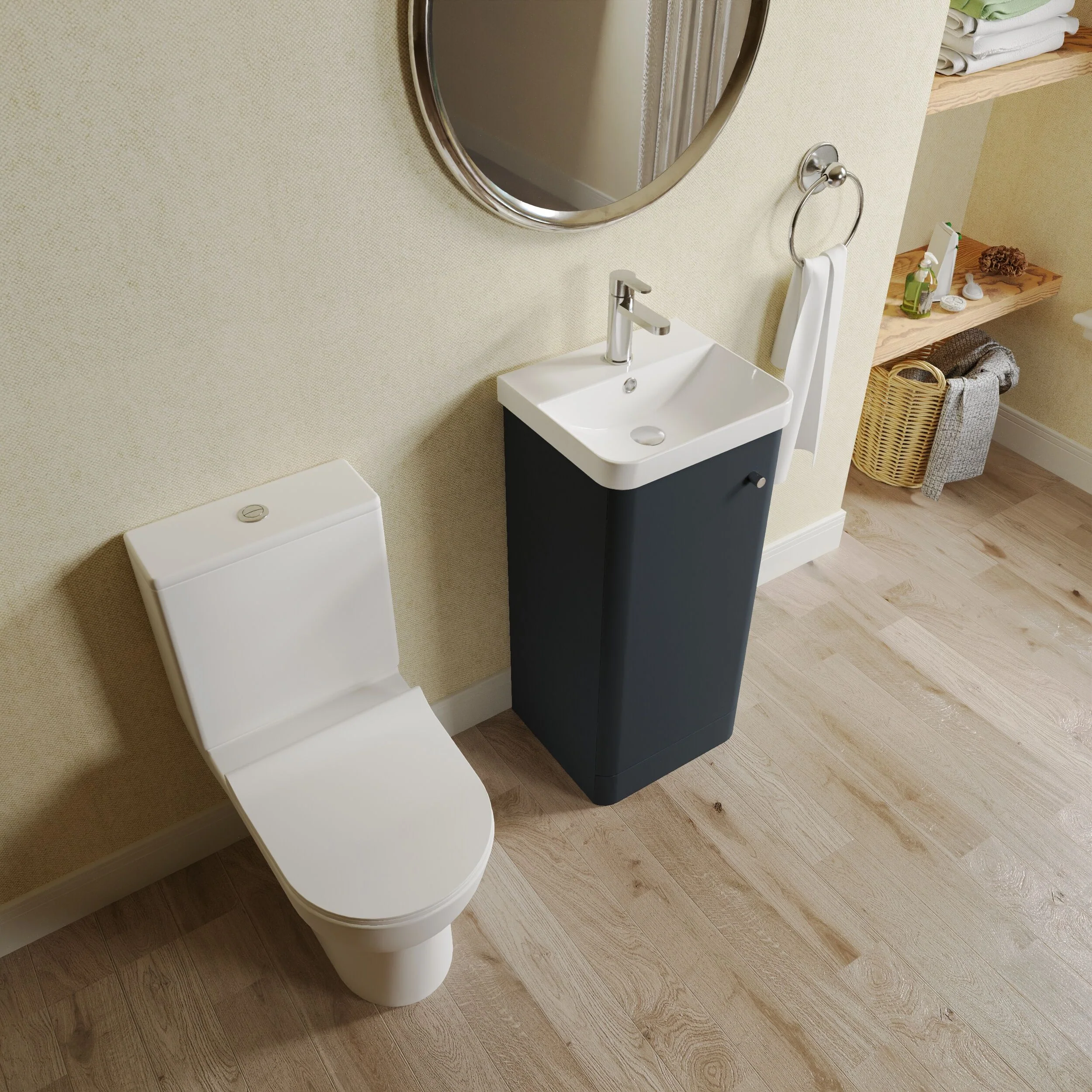 Flashbrook Floor Standing Cloakroom Set, Vanity Basin Unit, Toilet & Mini Mono Basin Mixer Tap - Image 20