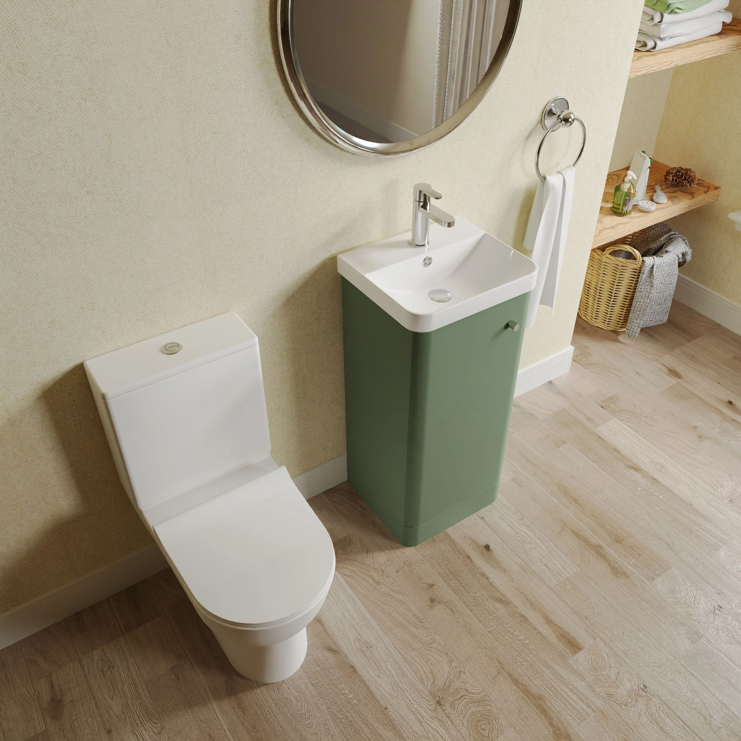 Flashbrook Floor Standing Cloakroom Set, Vanity Basin Unit, Toilet & Mini Mono Basin Mixer Tap - Image 21