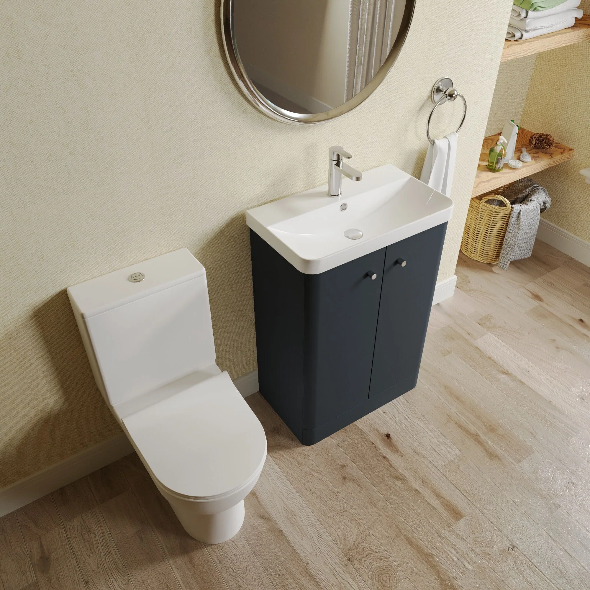 Flashbrook Floor Standing Cloakroom Set, Vanity Basin Unit, Toilet & Mini Mono Basin Mixer Tap - Image 26