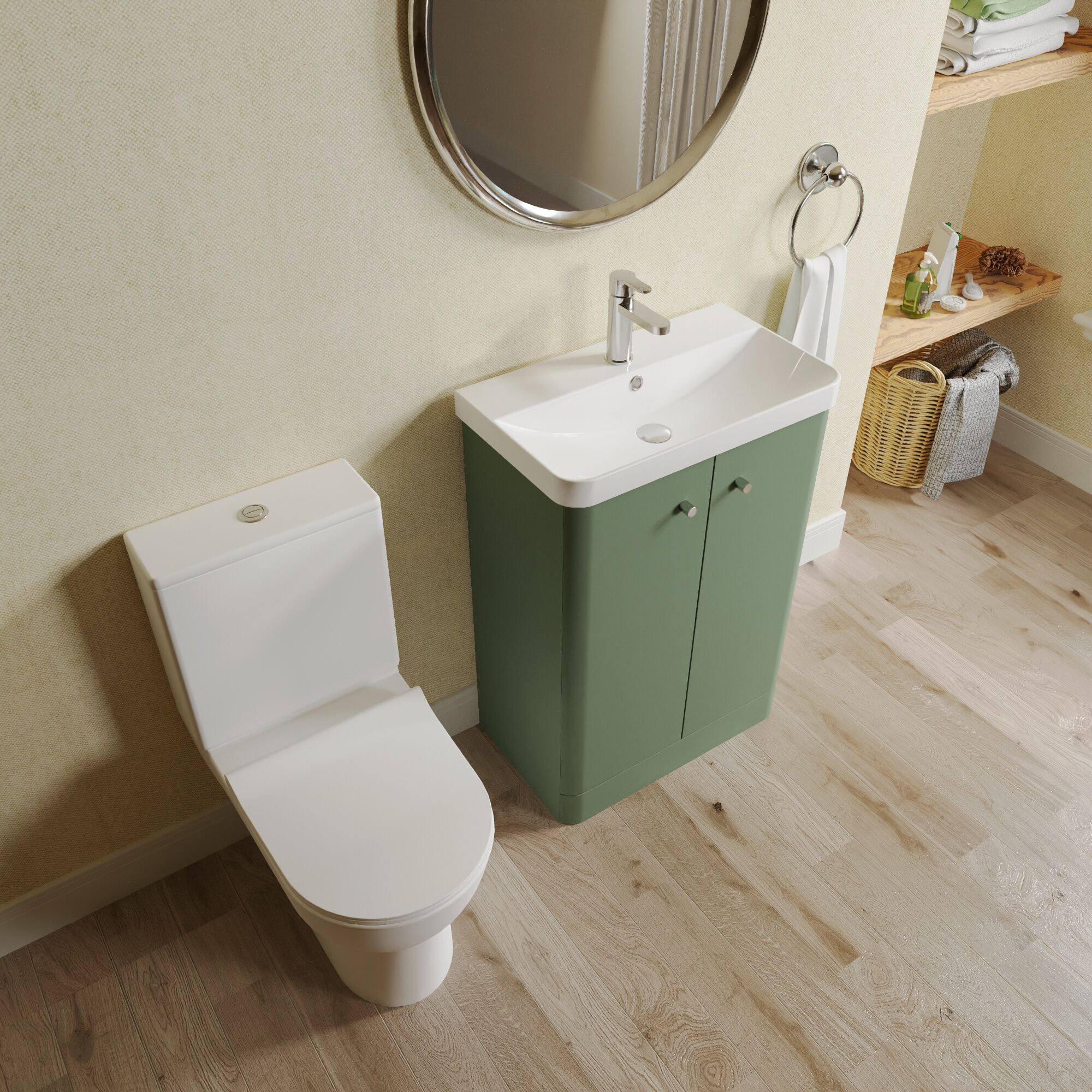 Flashbrook Floor Standing Cloakroom Set, Vanity Basin Unit, Toilet & Mini Mono Basin Mixer Tap - Image 27
