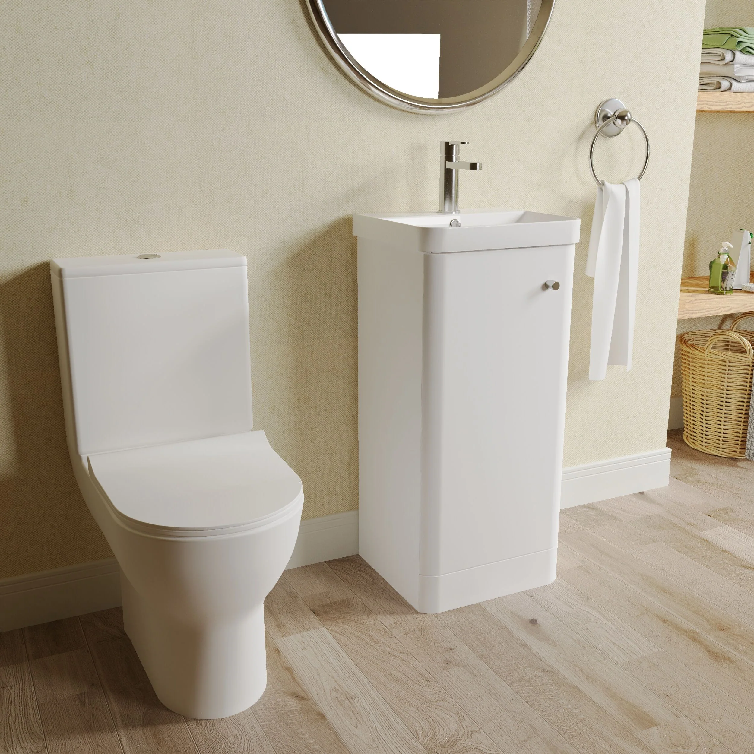 Flashbrook Floor Standing Cloakroom Set, Vanity Basin Unit, Toilet & Mini Mono Basin Mixer Tap - Image 28