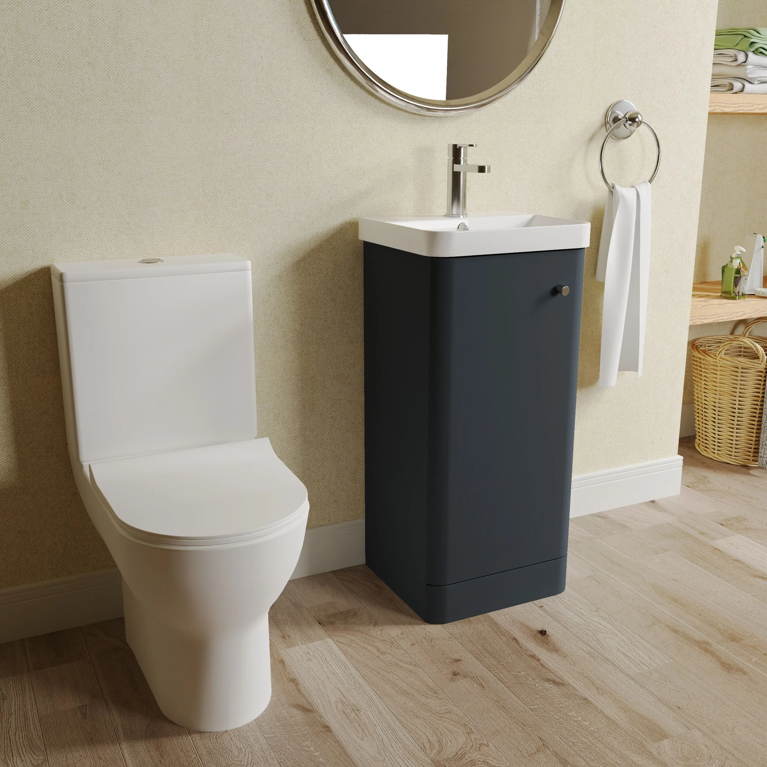 Flashbrook Floor Standing Cloakroom Set, Vanity Basin Unit, Toilet & Mini Mono Basin Mixer Tap - Image 29