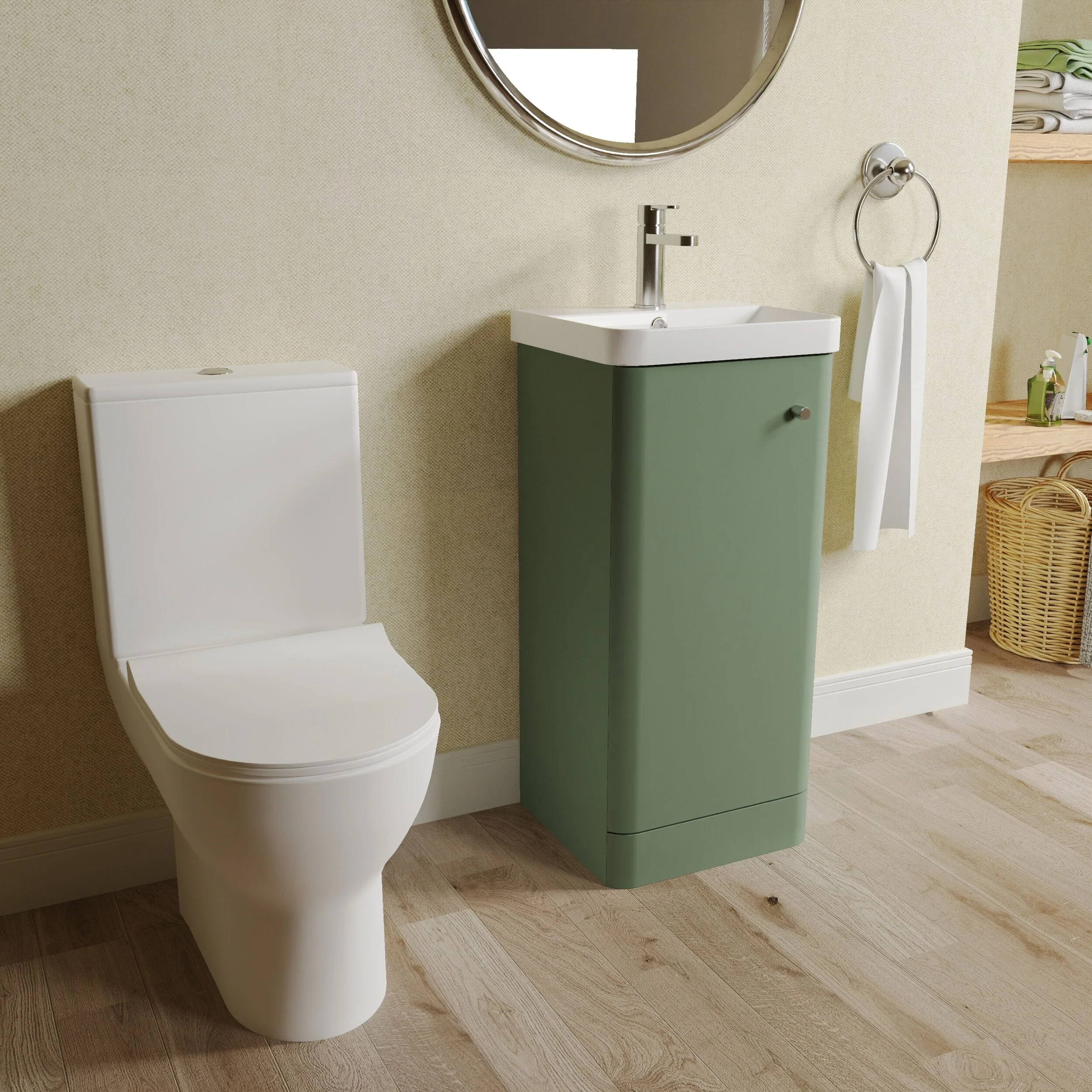 Flashbrook Floor Standing Cloakroom Set, Vanity Basin Unit, Toilet & Mini Mono Basin Mixer Tap - Image 30