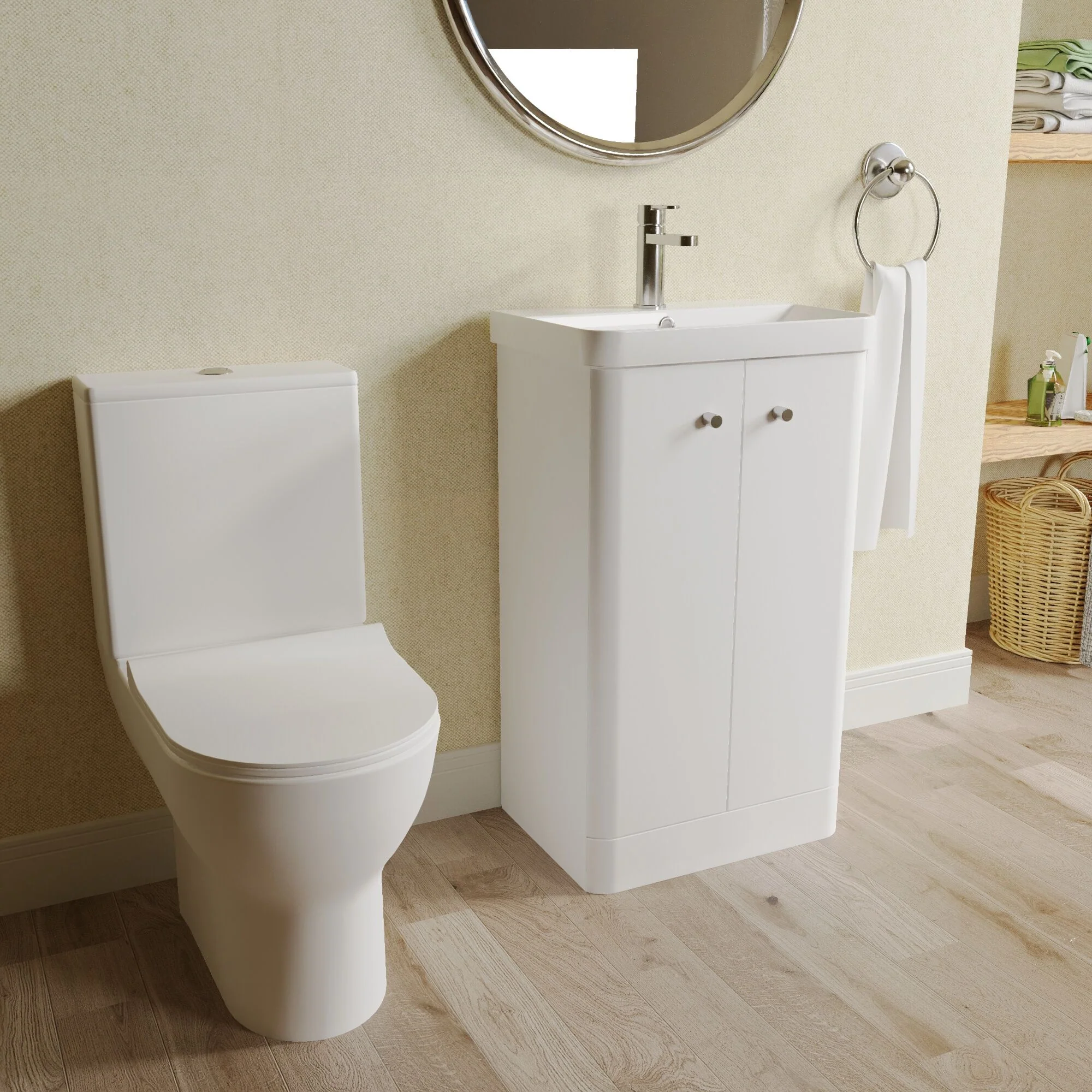 Flashbrook Floor Standing Cloakroom Set, Vanity Basin Unit, Toilet & Mini Mono Basin Mixer Tap - Image 31