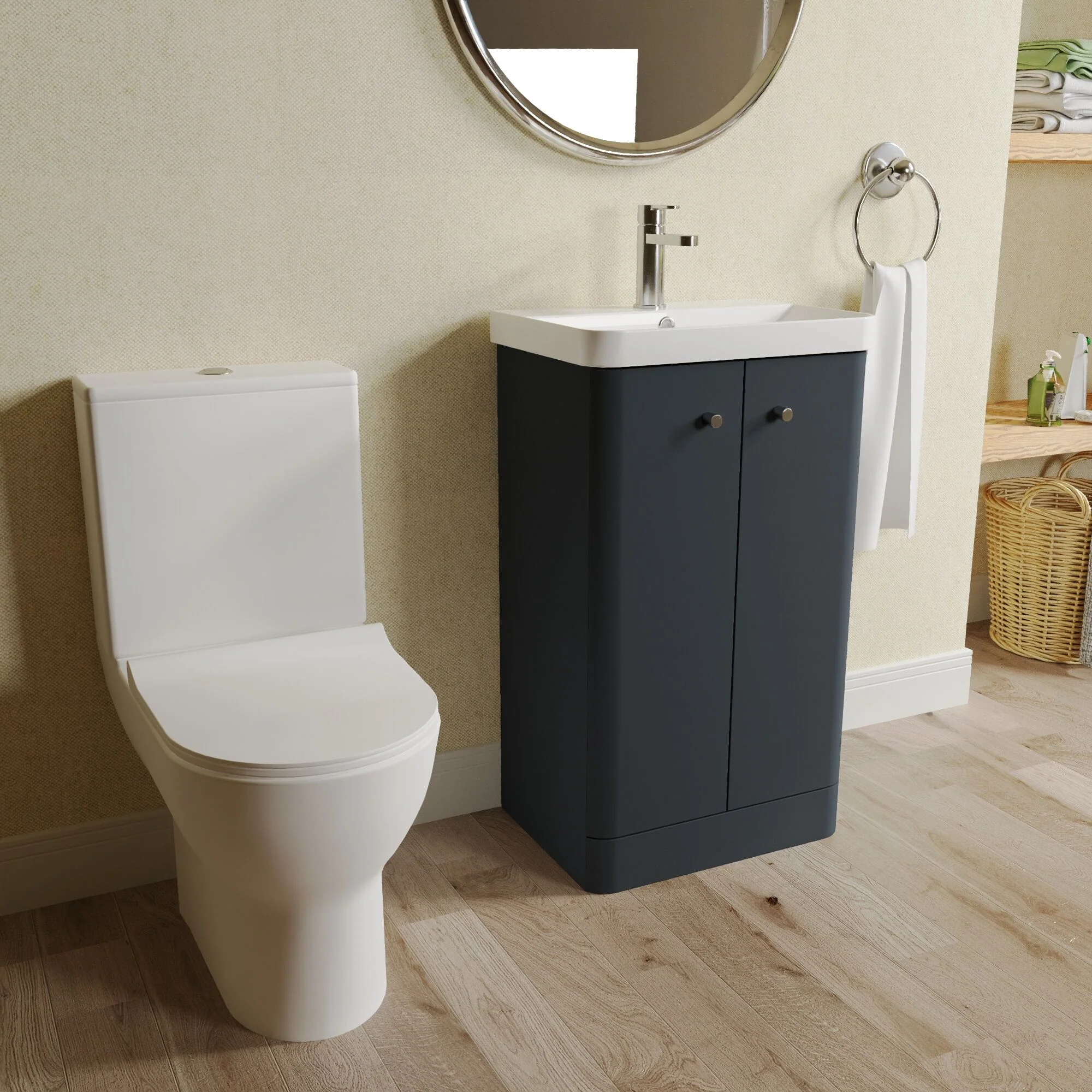Flashbrook Floor Standing Cloakroom Set, Vanity Basin Unit, Toilet & Mini Mono Basin Mixer Tap - Image 32