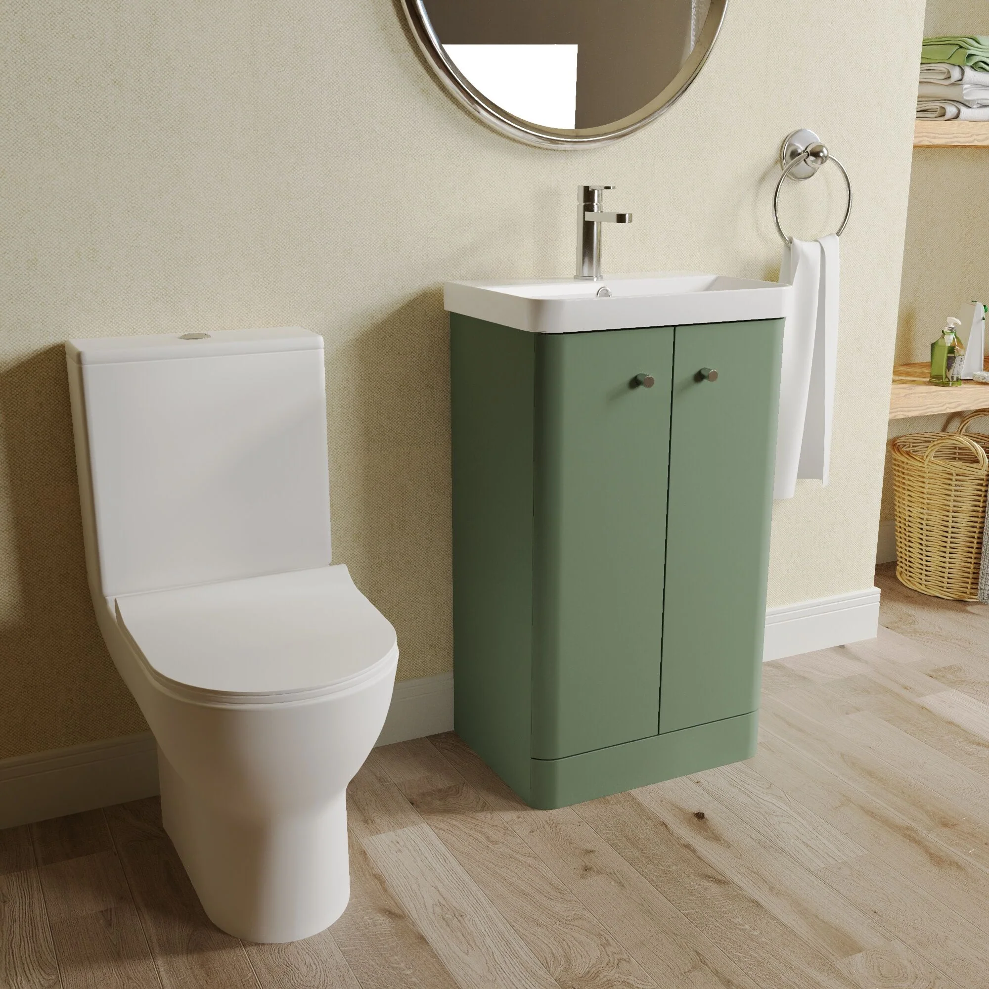 Flashbrook Floor Standing Cloakroom Set, Vanity Basin Unit, Toilet & Mini Mono Basin Mixer Tap - Image 33
