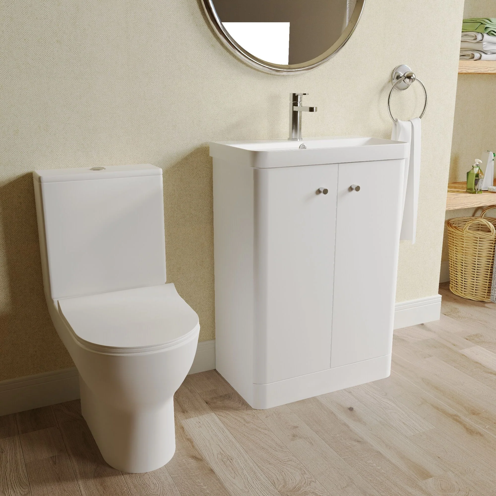 Flashbrook Floor Standing Cloakroom Set, Vanity Basin Unit, Toilet & Mini Mono Basin Mixer Tap - Image 34