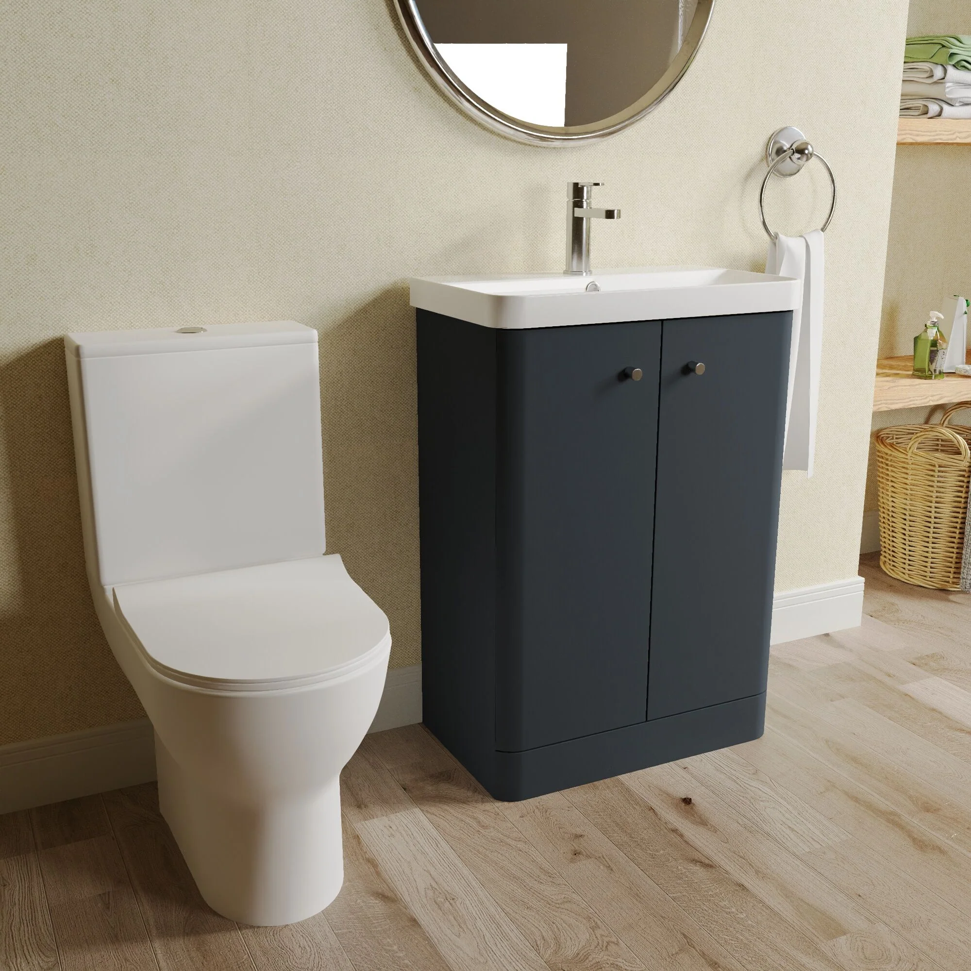 Flashbrook Floor Standing Cloakroom Set, Vanity Basin Unit, Toilet & Mini Mono Basin Mixer Tap - Image 35