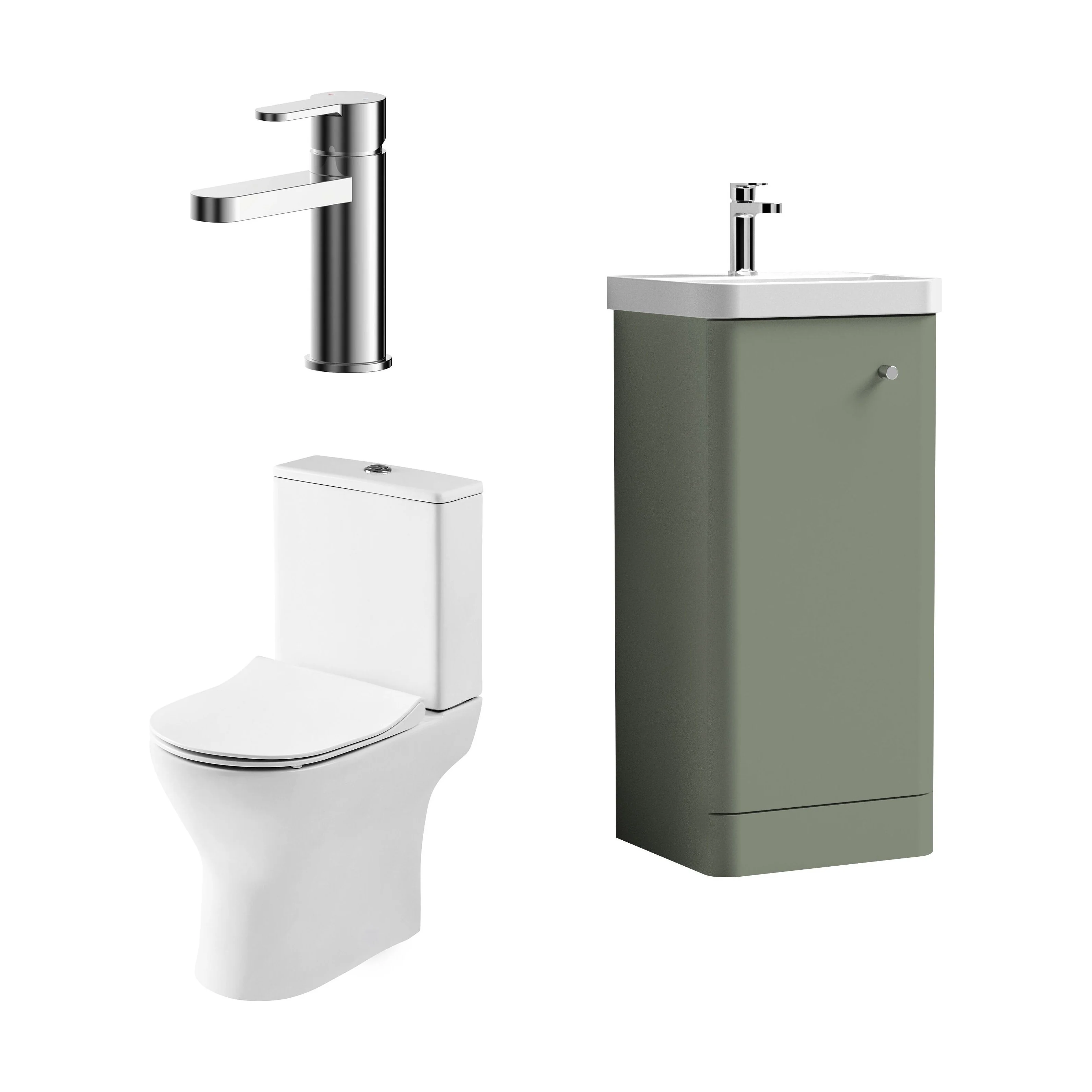 Flashbrook Floor Standing Cloakroom Set, Vanity Basin Unit, Toilet & Mini Mono Basin Mixer Tap - Image 39