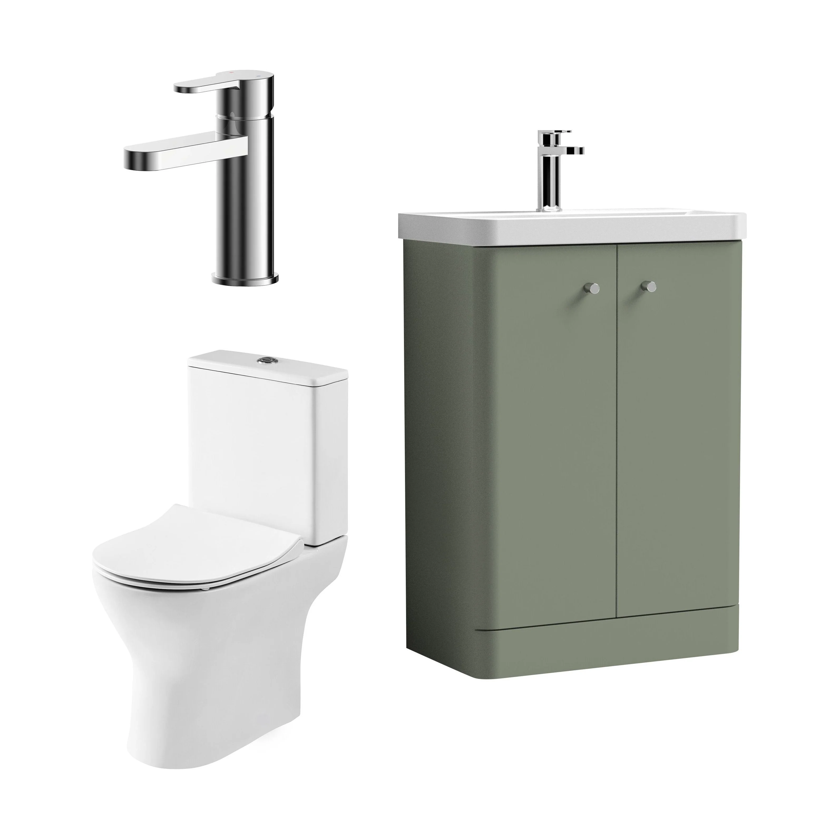 Flashbrook Floor Standing Cloakroom Set, Vanity Basin Unit, Toilet & Mini Mono Basin Mixer Tap - Image 45