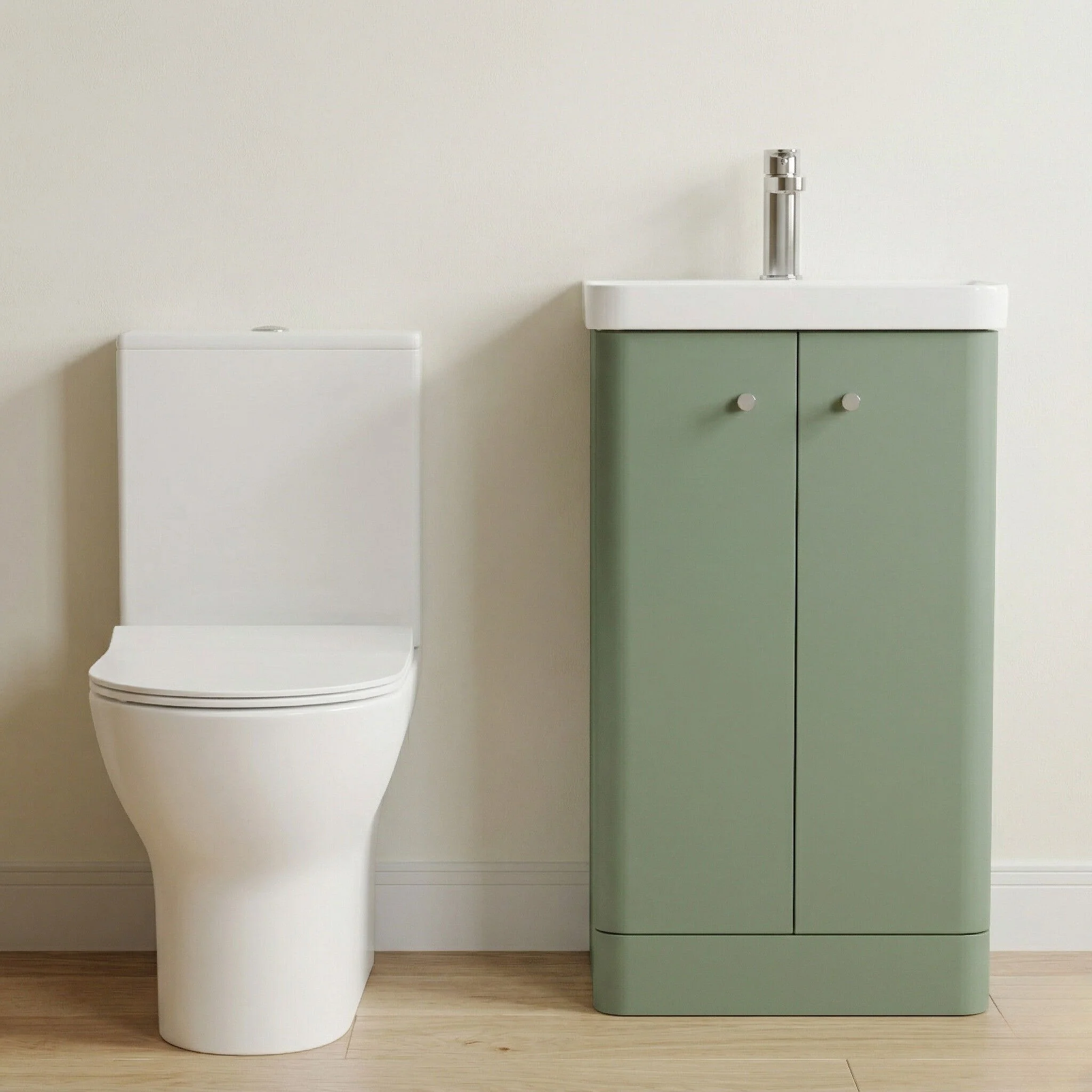 Flashbrook Floor Standing Cloakroom Set, Vanity Basin Unit, Toilet & Mini Mono Basin Mixer Tap - Image 6