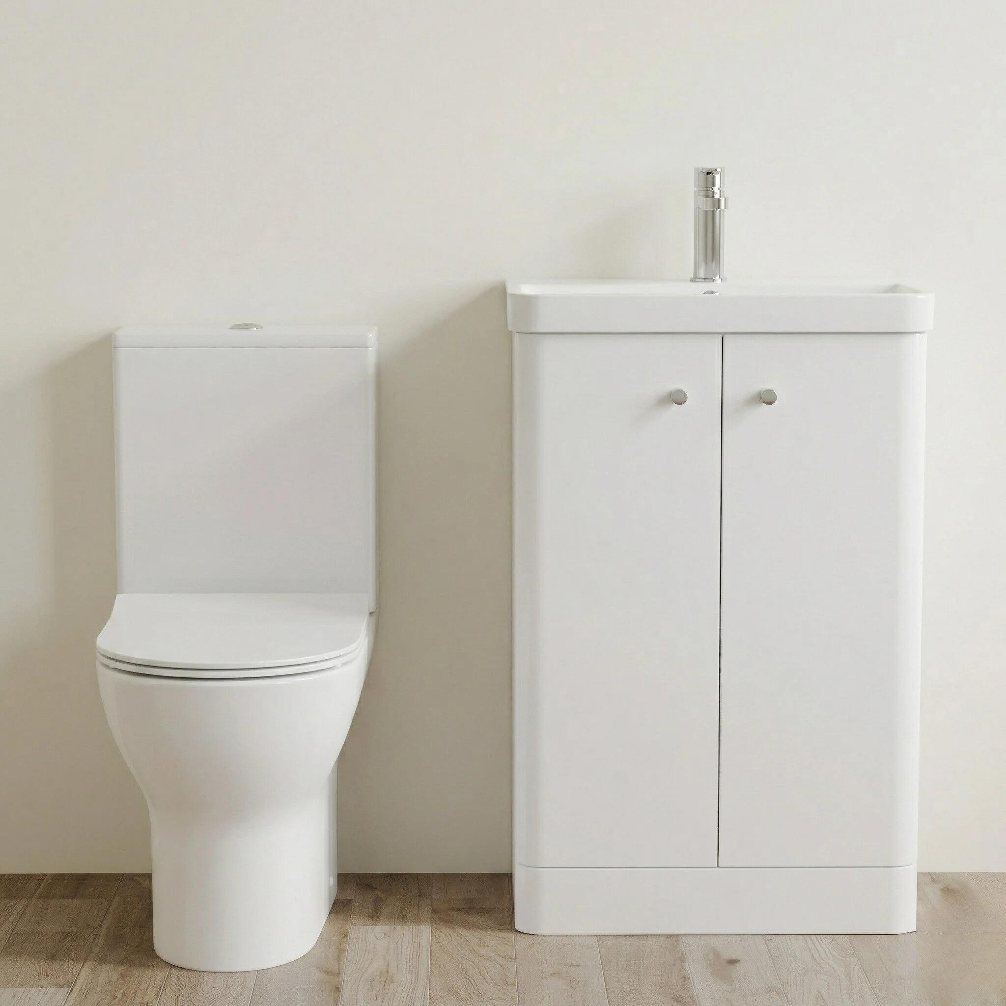 Flashbrook Floor Standing Cloakroom Set, Vanity Basin Unit, Toilet & Mini Mono Basin Mixer Tap - Image 7