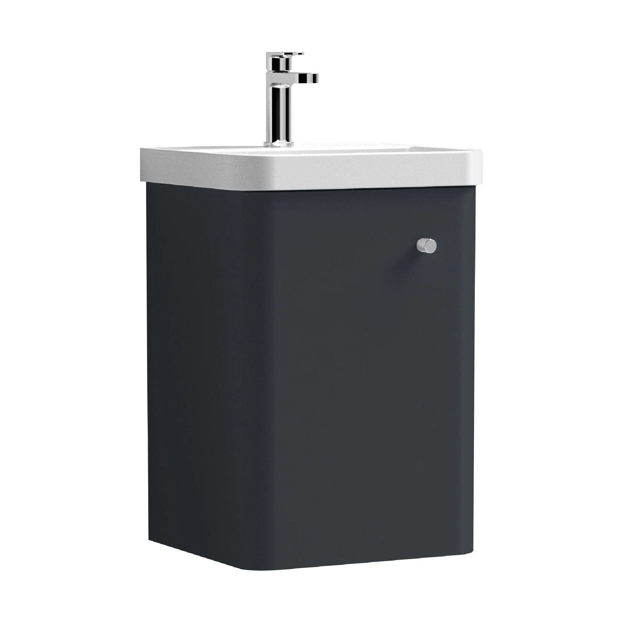 Flashbrook Contemporary Wall Hung 1 Door Vanity Unit with Ceramic Sink - 400mm - Image 10