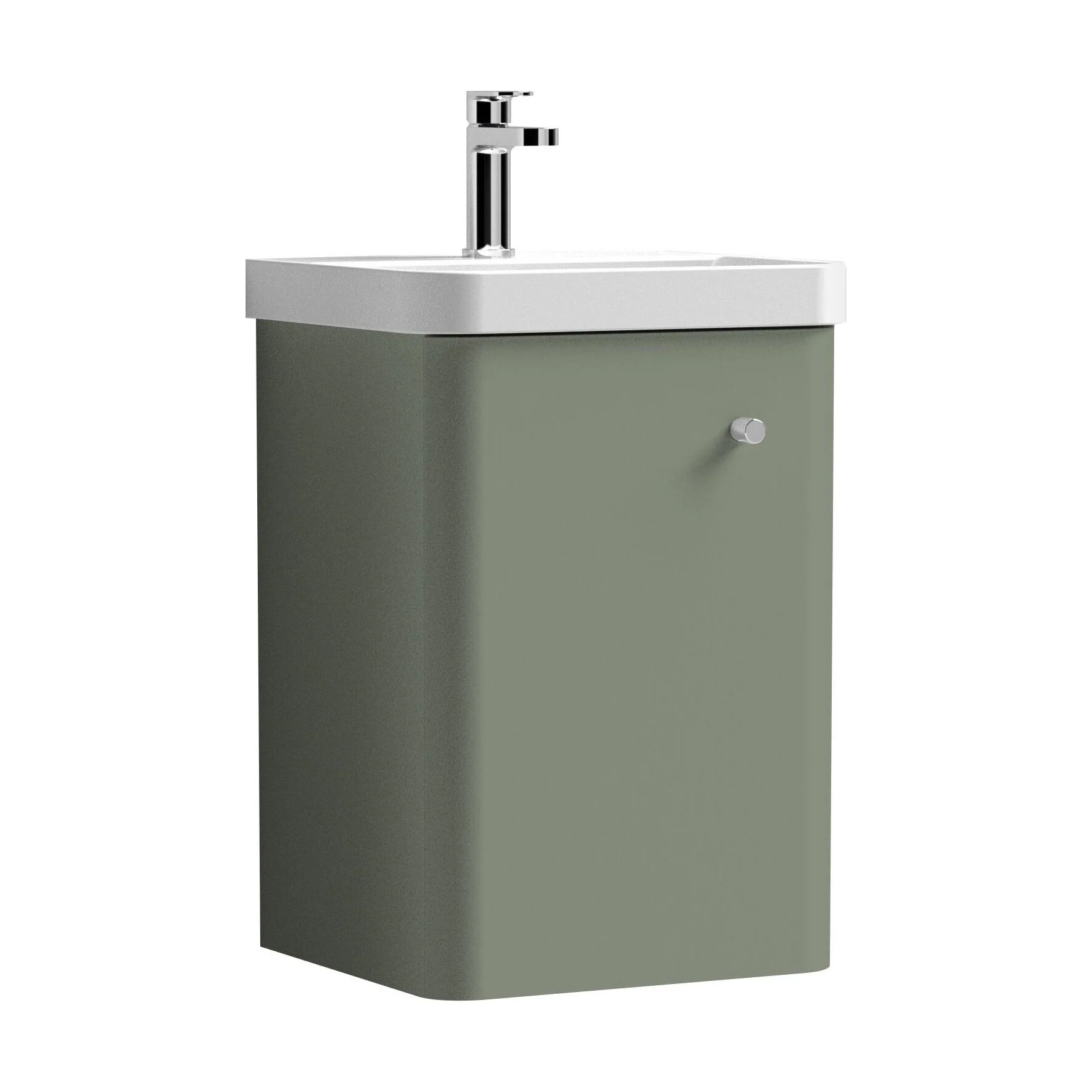 Flashbrook Contemporary Wall Hung 1 Door Vanity Unit with Ceramic Sink - 400mm - Image 11