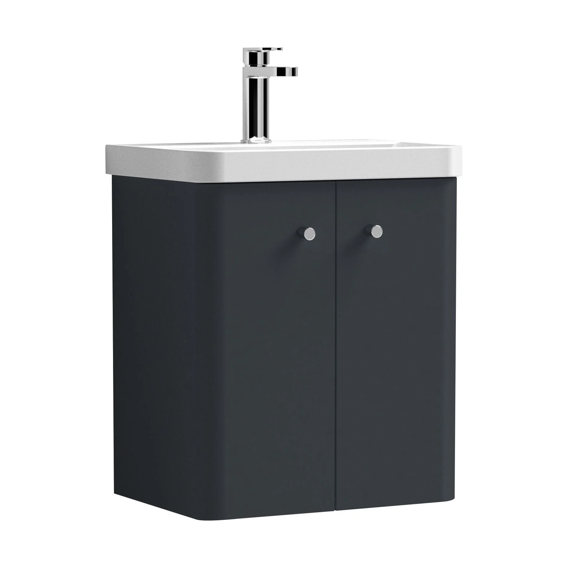 Flashbrook Contemporary Wall Hung 2 Door Vanity Unit with 1 Tap Hole Basin, Choice of Size and Colour - Image 19