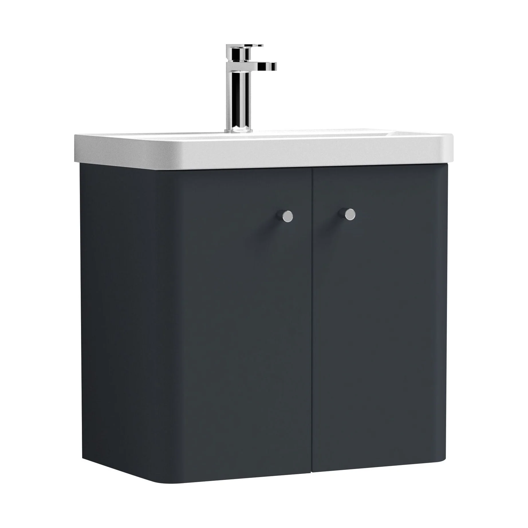 Flashbrook Contemporary Wall Hung 2 Door Vanity Unit with 1 Tap Hole Basin, Choice of Size and Colour - Image 20