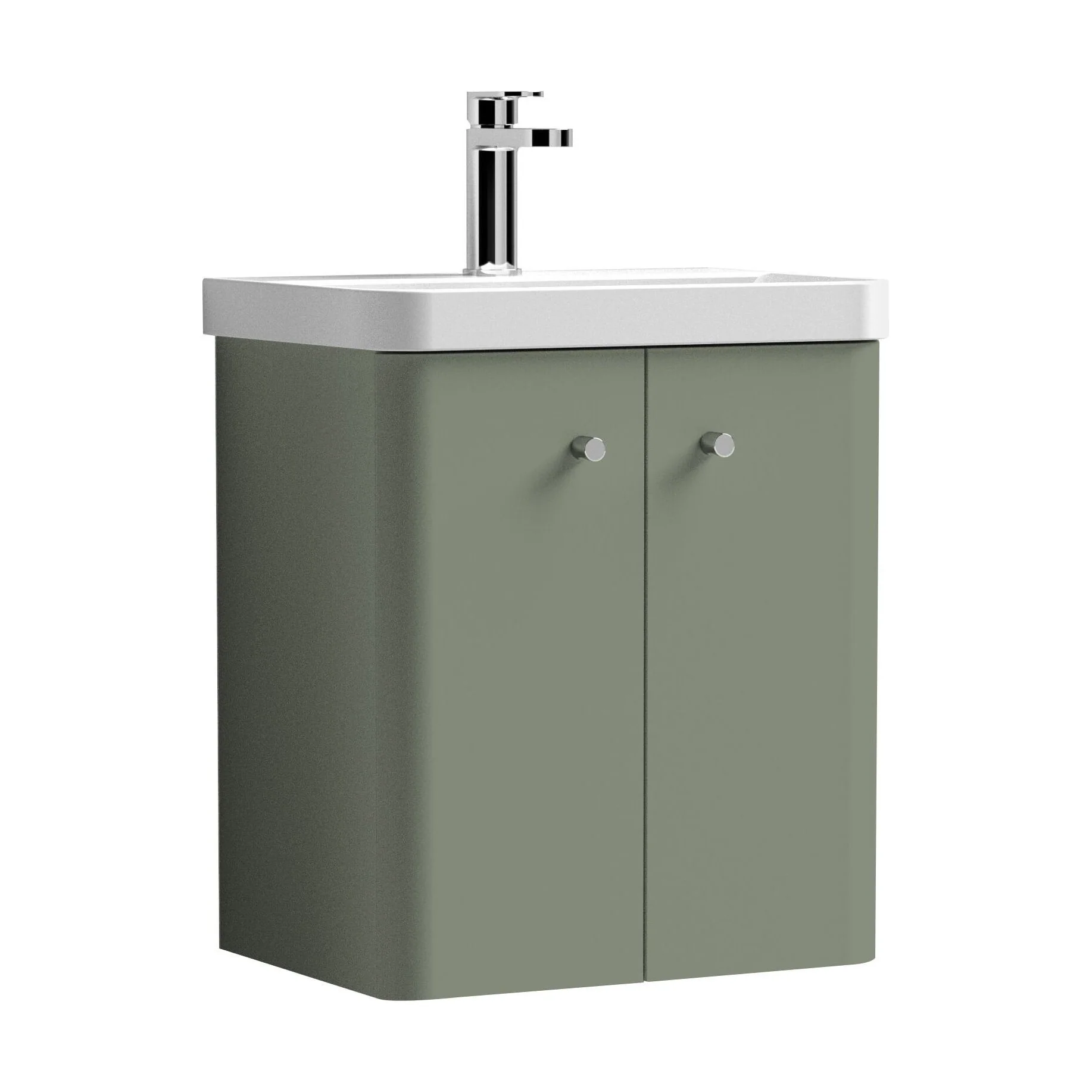 Flashbrook Contemporary Wall Hung 2 Door Vanity Unit with 1 Tap Hole Basin, Choice of Size and Colour - Image 21
