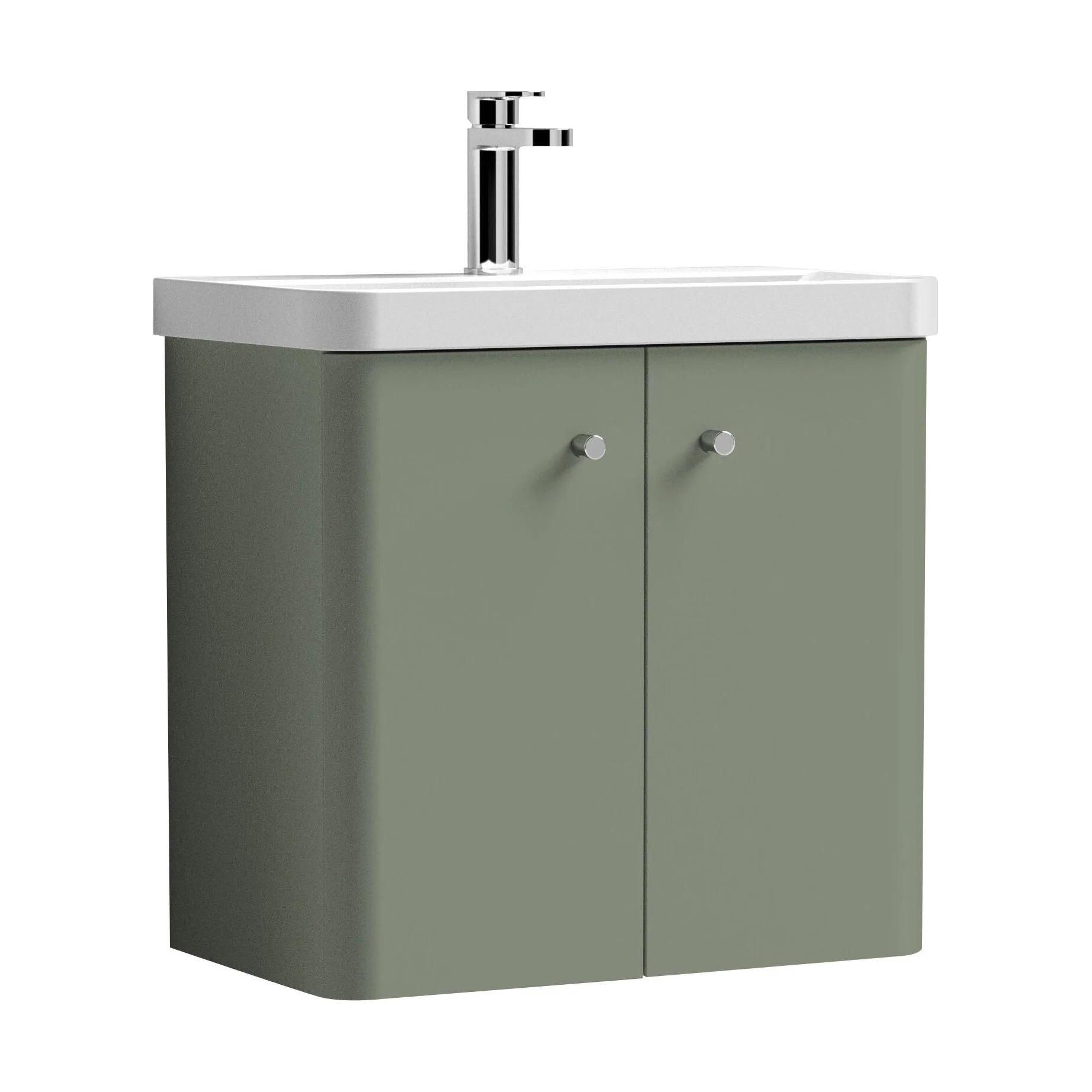 Flashbrook Contemporary Wall Hung 2 Door Vanity Unit with 1 Tap Hole Basin, Choice of Size and Colour - Image 22