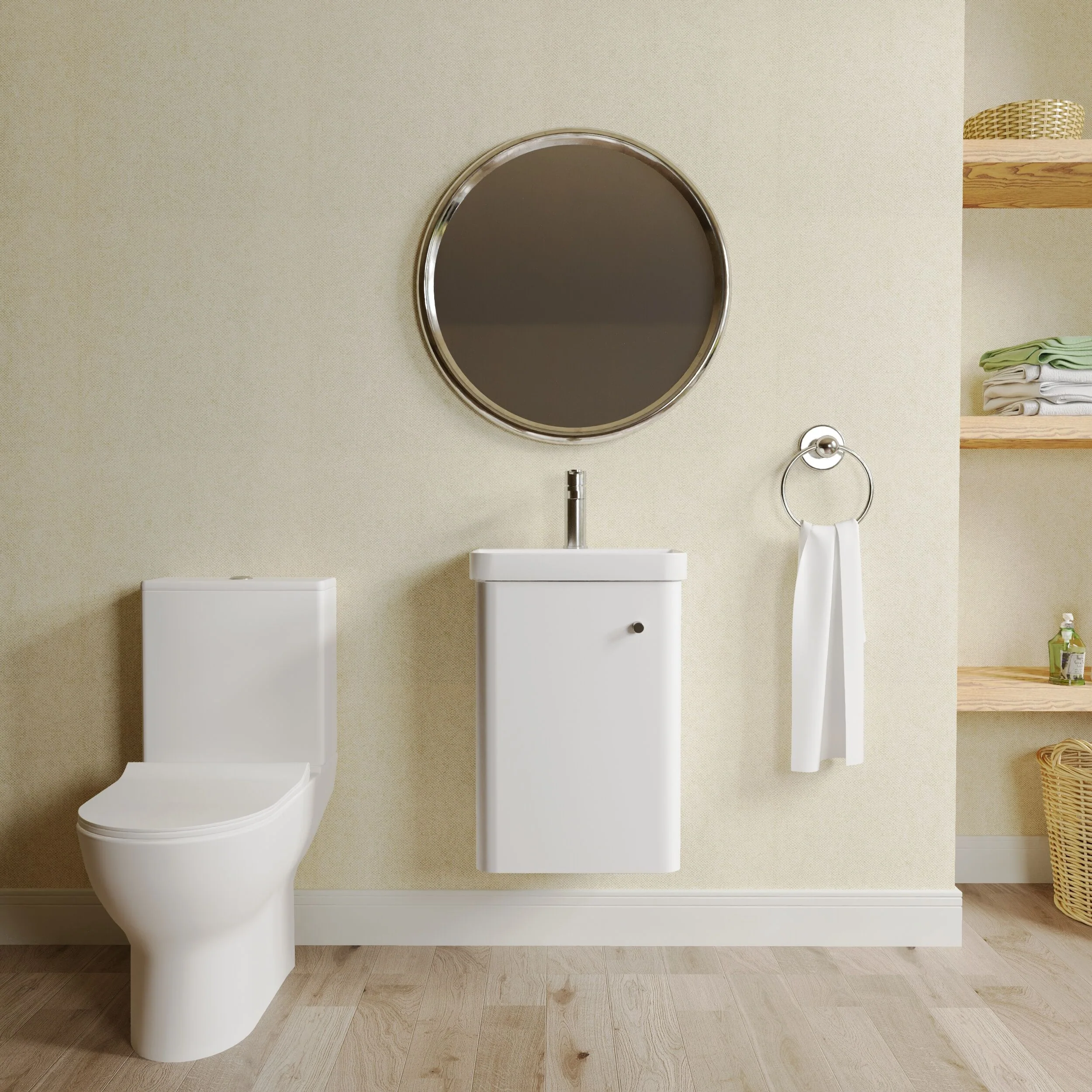 Flashbrook Wall Hung Cloakroom Set, Vanity Basin Unit, Toilet & Mono Basin Mixer Tap - Image 10