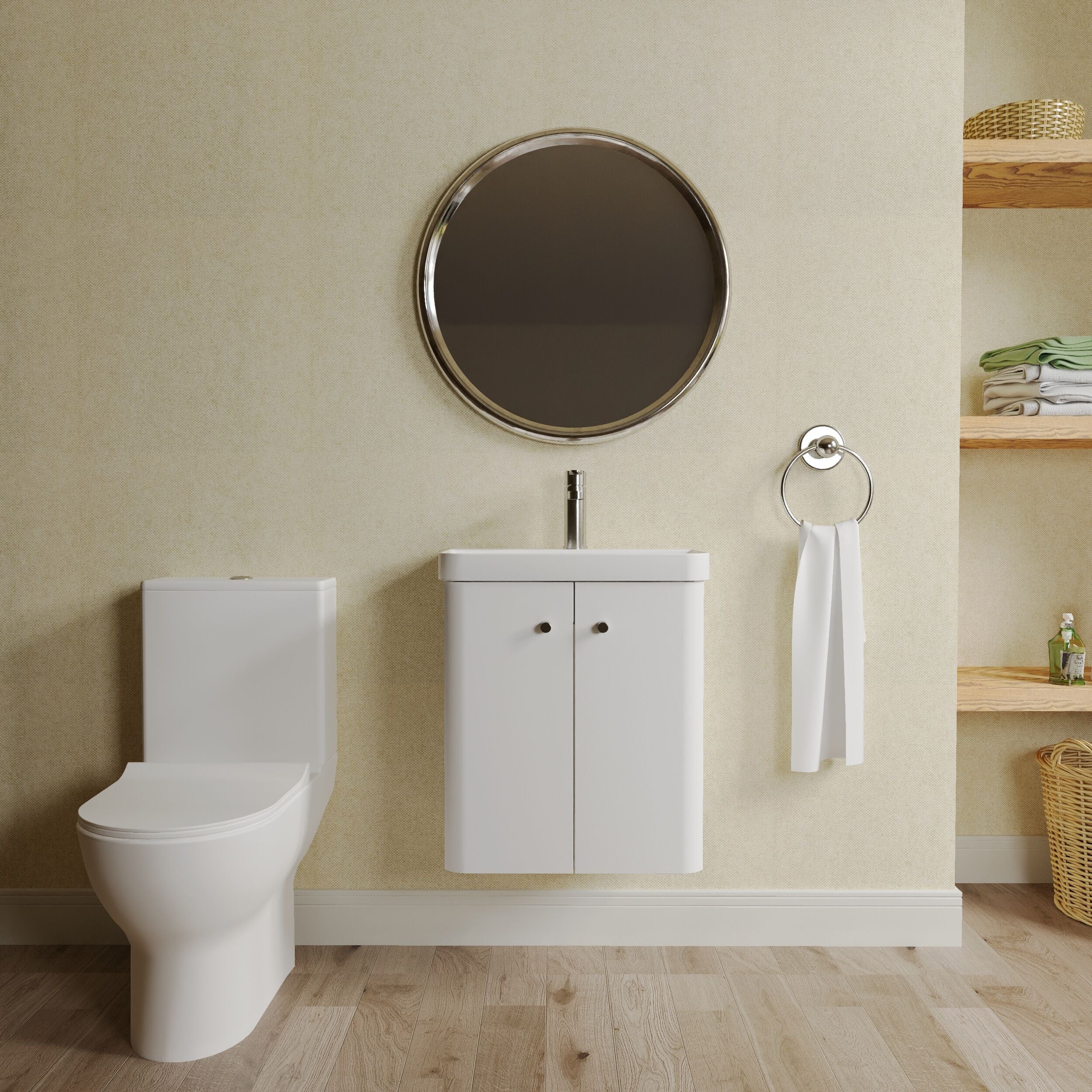 Flashbrook Wall Hung Cloakroom Set, Vanity Basin Unit, Toilet & Mono Basin Mixer Tap - Image 13