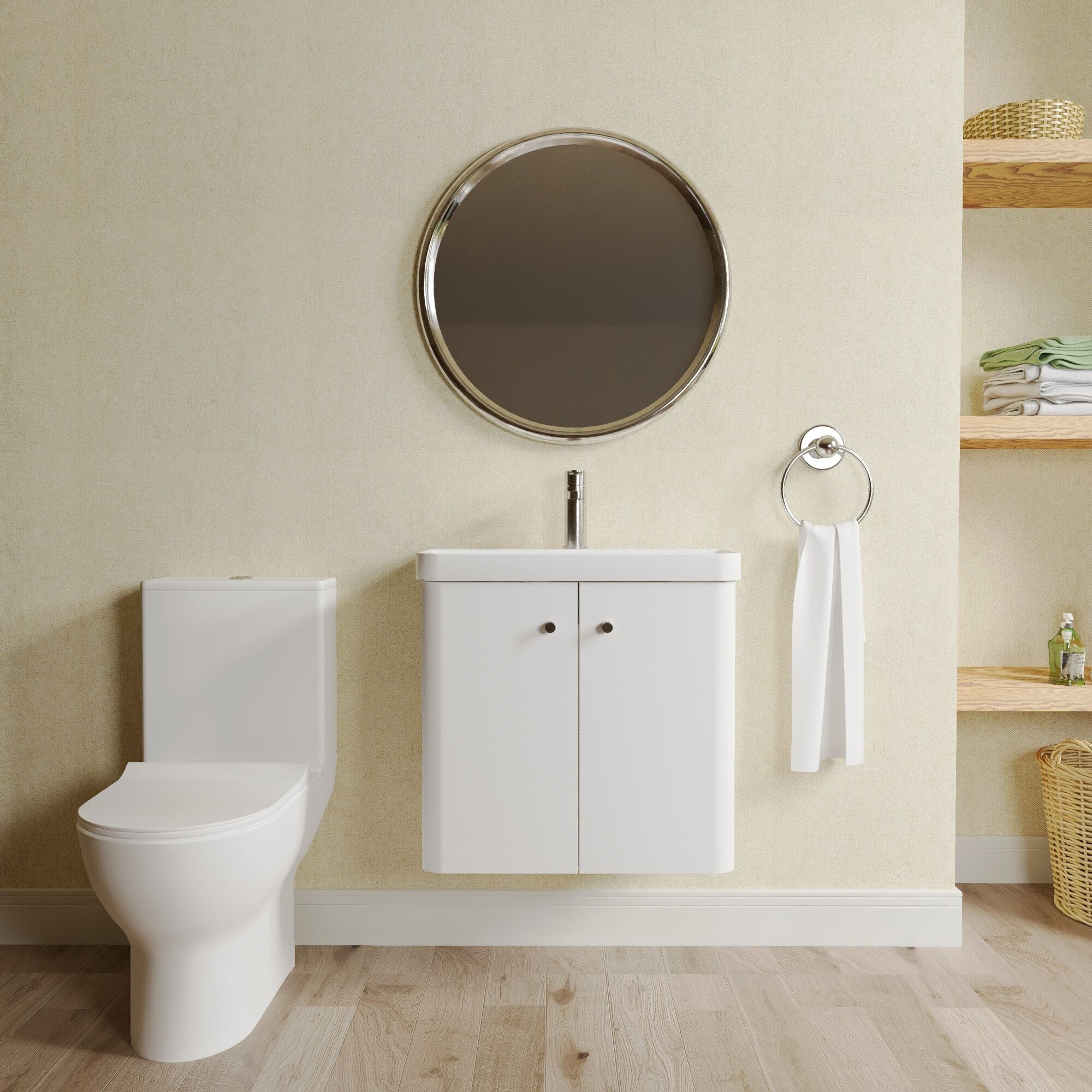 Flashbrook Wall Hung Cloakroom Set, Vanity Basin Unit, Toilet & Mono Basin Mixer Tap - Image 16
