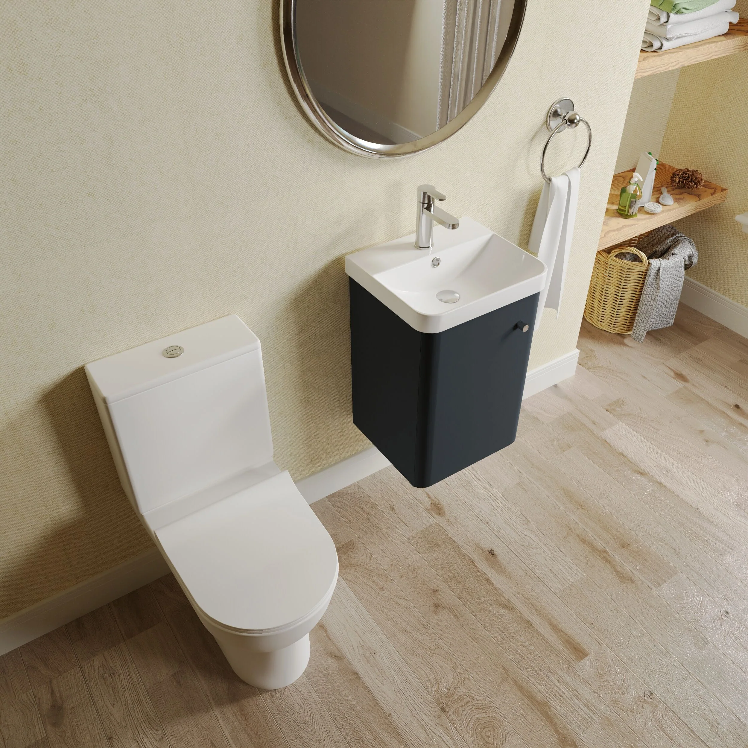 Flashbrook Wall Hung Cloakroom Set, Vanity Basin Unit, Toilet & Mono Basin Mixer Tap - Image 20