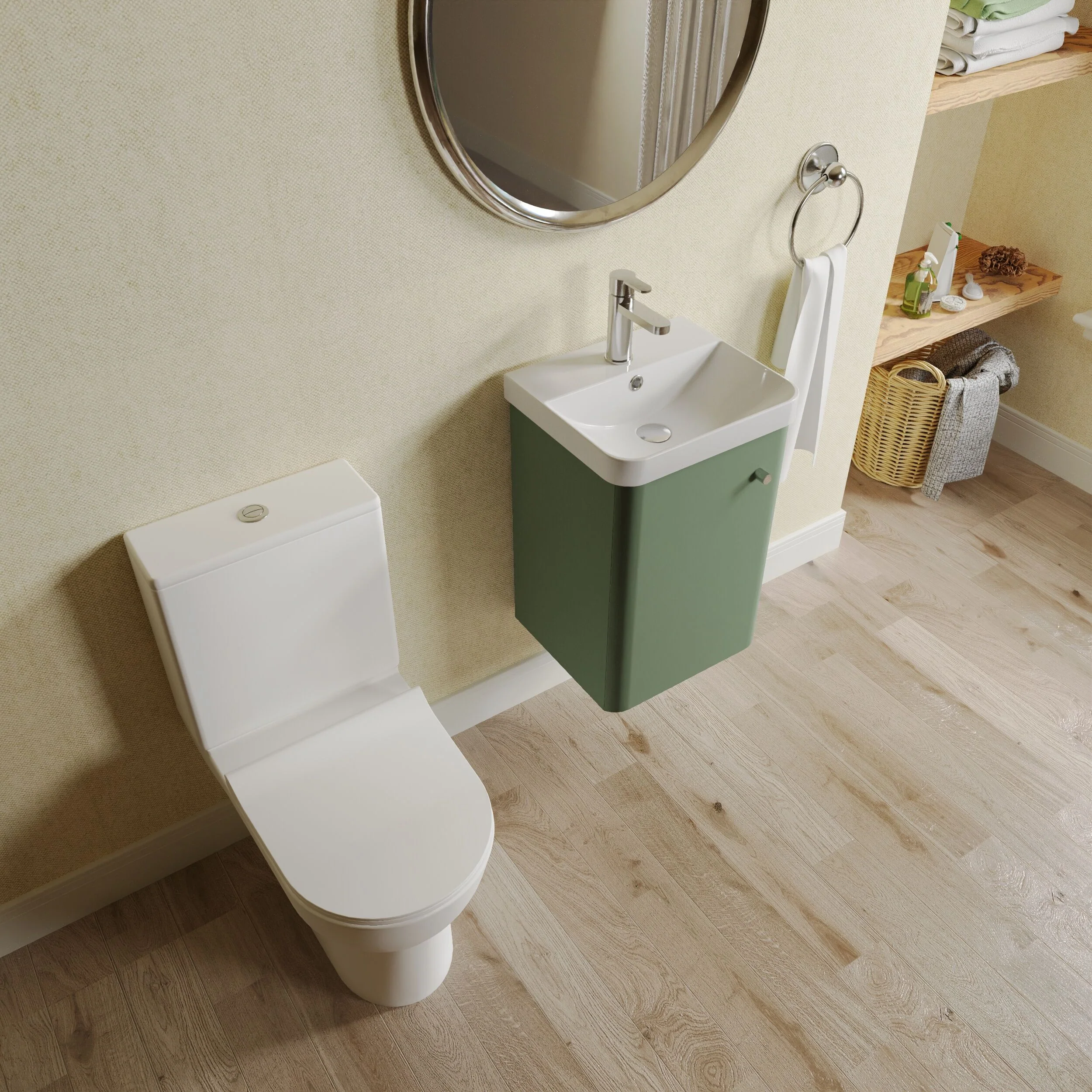 Flashbrook Wall Hung Cloakroom Set, Vanity Basin Unit, Toilet & Mono Basin Mixer Tap - Image 21