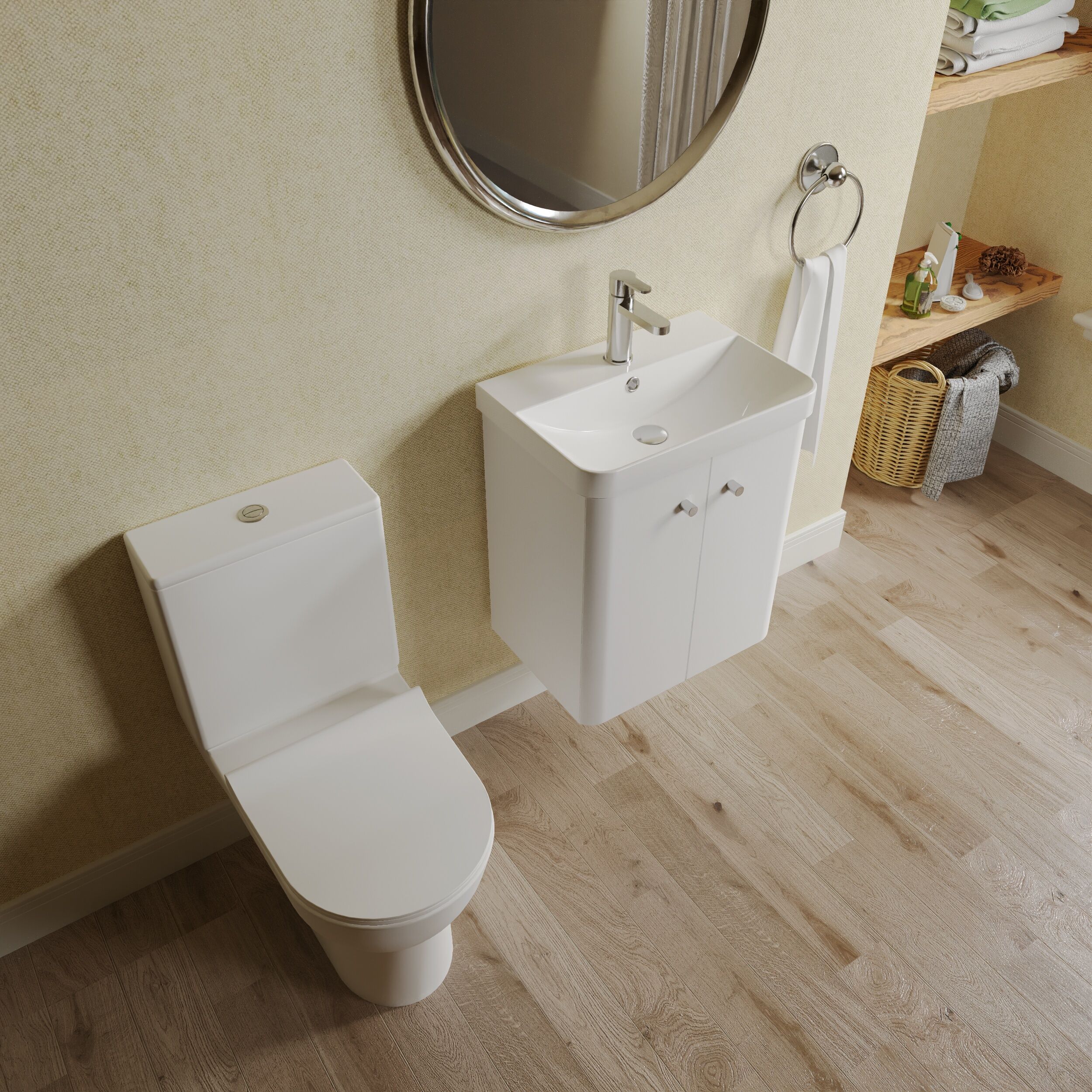 Flashbrook Wall Hung Cloakroom Set, Vanity Basin Unit, Toilet & Mono Basin Mixer Tap - Image 22