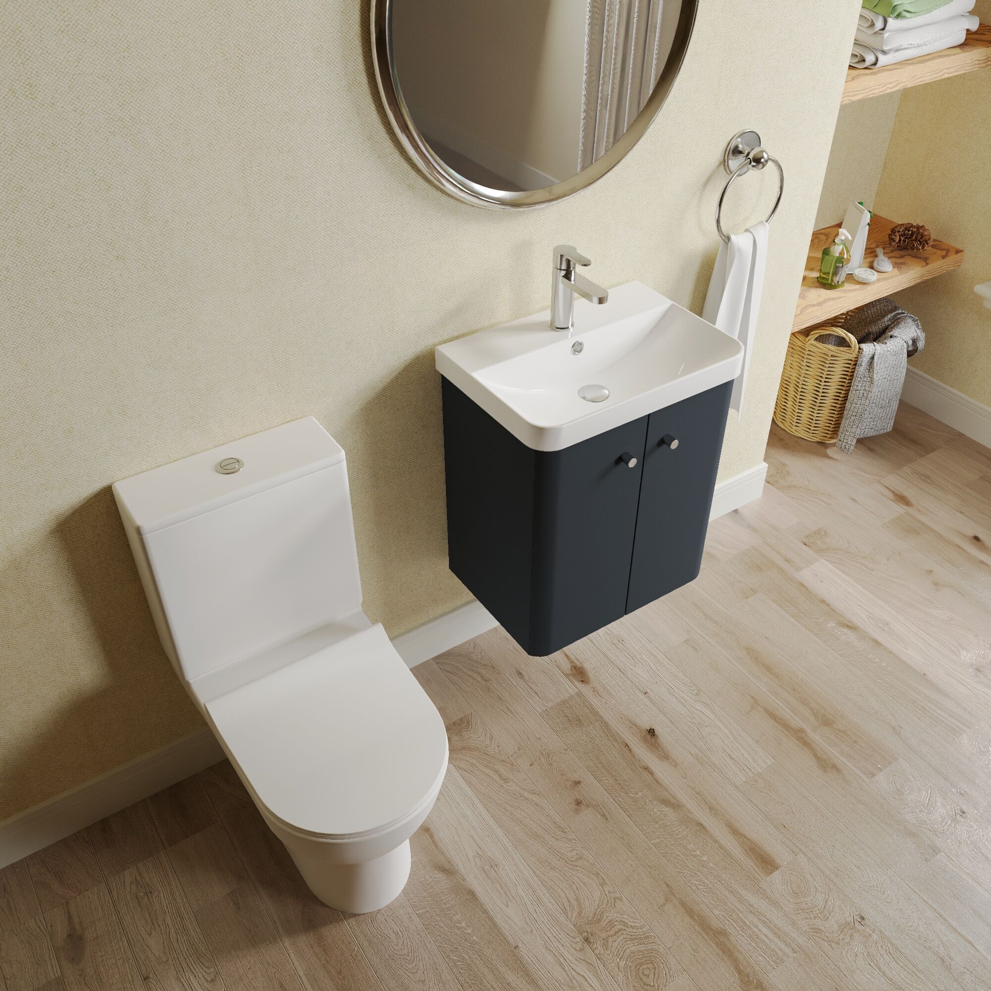 Flashbrook Wall Hung Cloakroom Set, Vanity Basin Unit, Toilet & Mono Basin Mixer Tap - Image 23