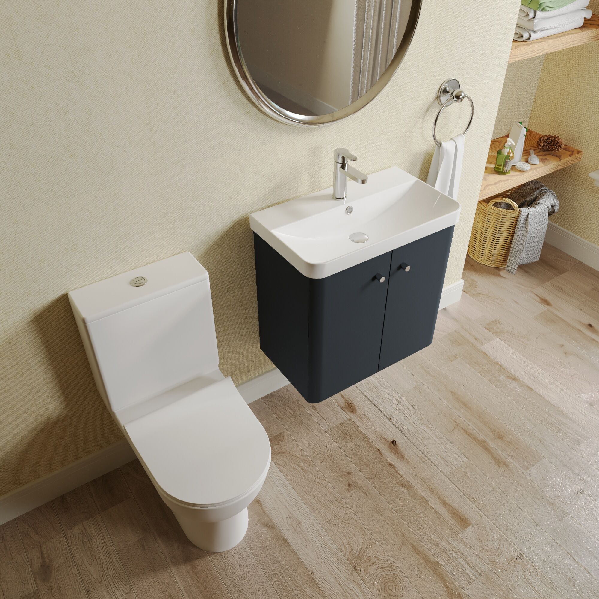 Flashbrook Wall Hung Cloakroom Set, Vanity Basin Unit, Toilet & Mono Basin Mixer Tap - Image 26