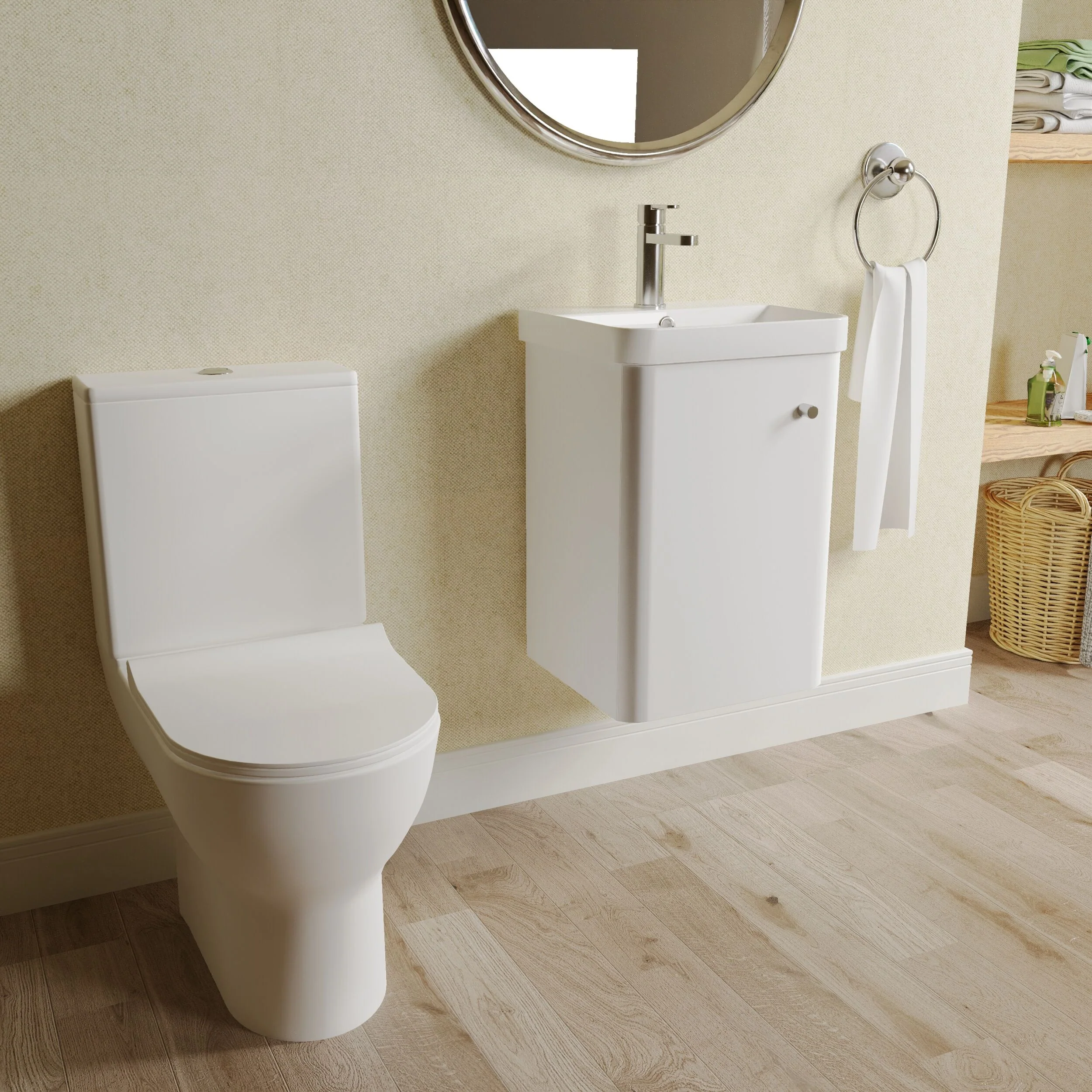 Flashbrook Wall Hung Cloakroom Set, Vanity Basin Unit, Toilet & Mono Basin Mixer Tap - Image 28