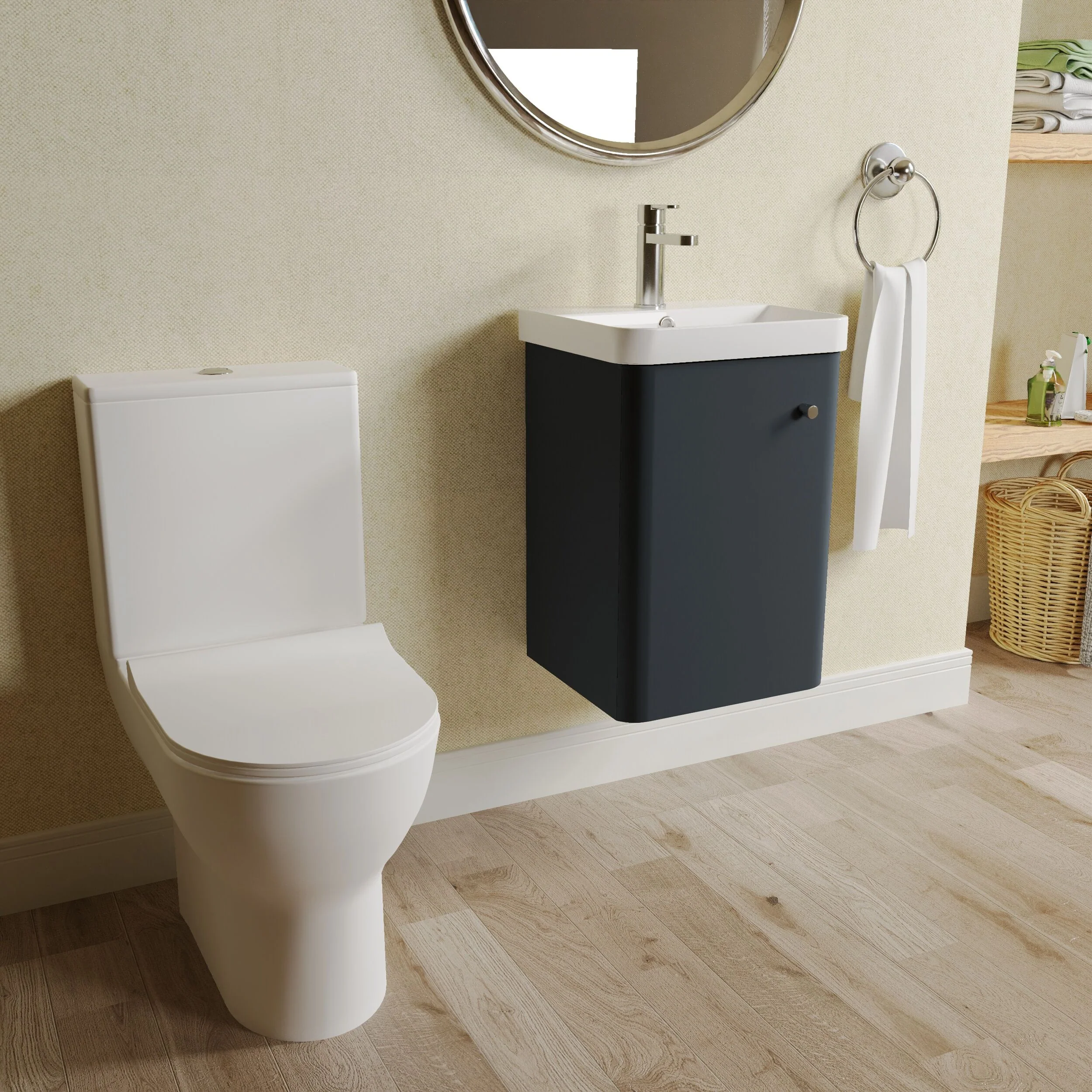 Flashbrook Wall Hung Cloakroom Set, Vanity Basin Unit, Toilet & Mono Basin Mixer Tap - Image 29
