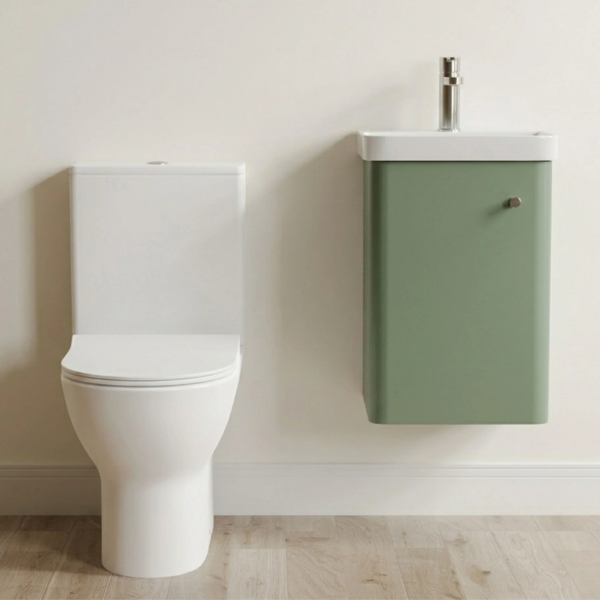 Flashbrook Wall Hung Cloakroom Set, Vanity Basin Unit, Toilet & Mono Basin Mixer Tap - Image 3