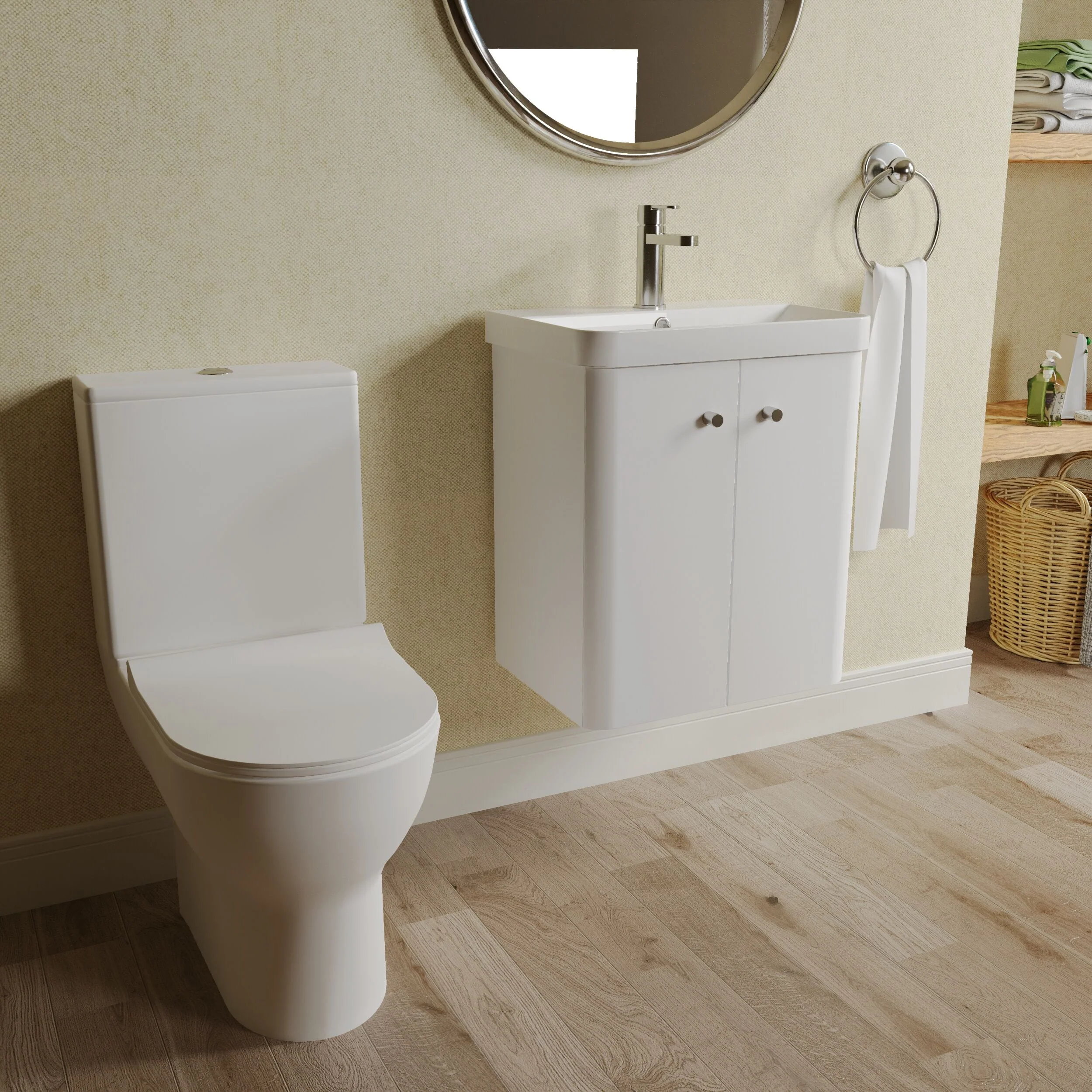Flashbrook Wall Hung Cloakroom Set, Vanity Basin Unit, Toilet & Mono Basin Mixer Tap - Image 31