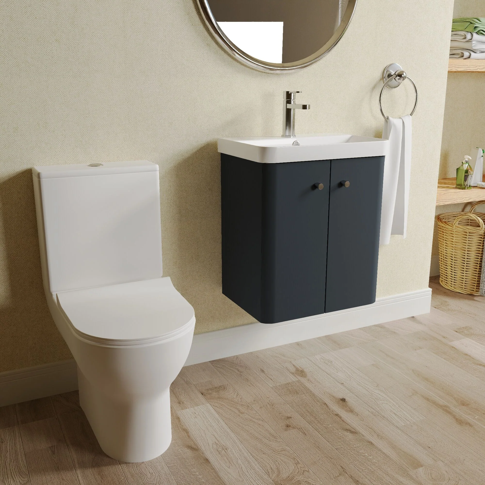 Flashbrook Wall Hung Cloakroom Set, Vanity Basin Unit, Toilet & Mono Basin Mixer Tap - Image 32
