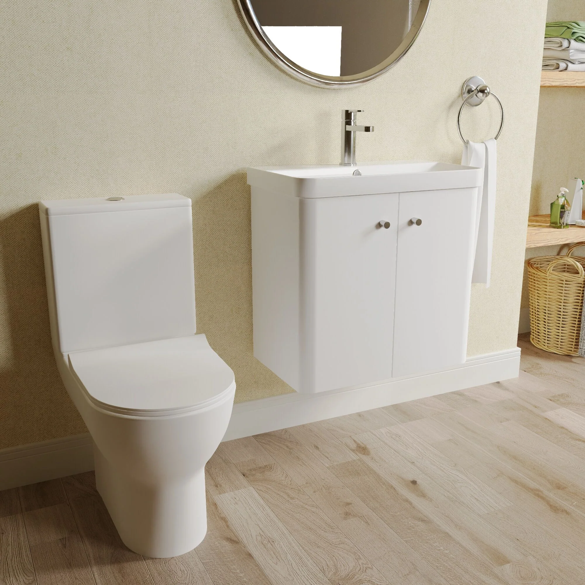 Flashbrook Wall Hung Cloakroom Set, Vanity Basin Unit, Toilet & Mono Basin Mixer Tap - Image 34