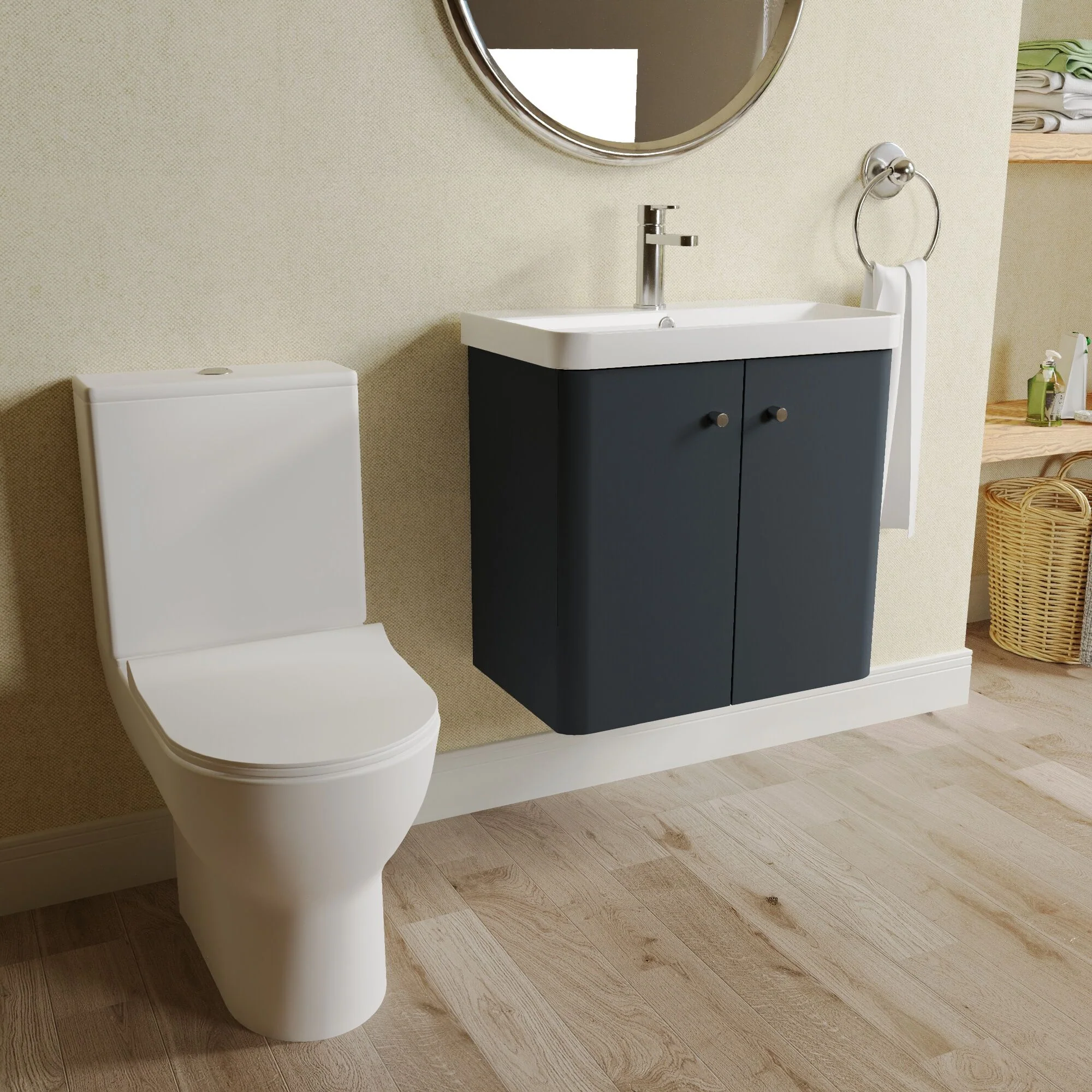 Flashbrook Wall Hung Cloakroom Set, Vanity Basin Unit, Toilet & Mono Basin Mixer Tap - Image 35