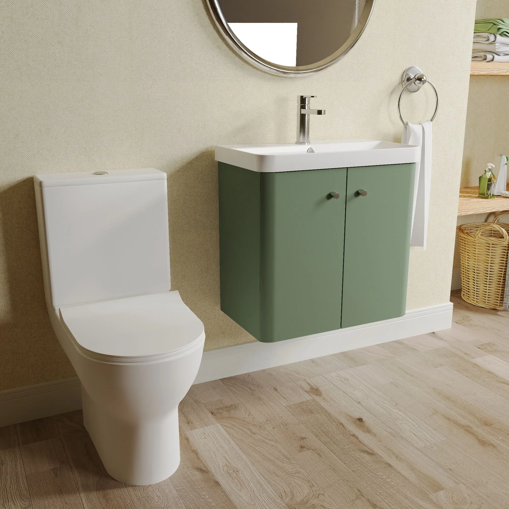 Flashbrook Wall Hung Cloakroom Set, Vanity Basin Unit, Toilet & Mono Basin Mixer Tap - Image 36