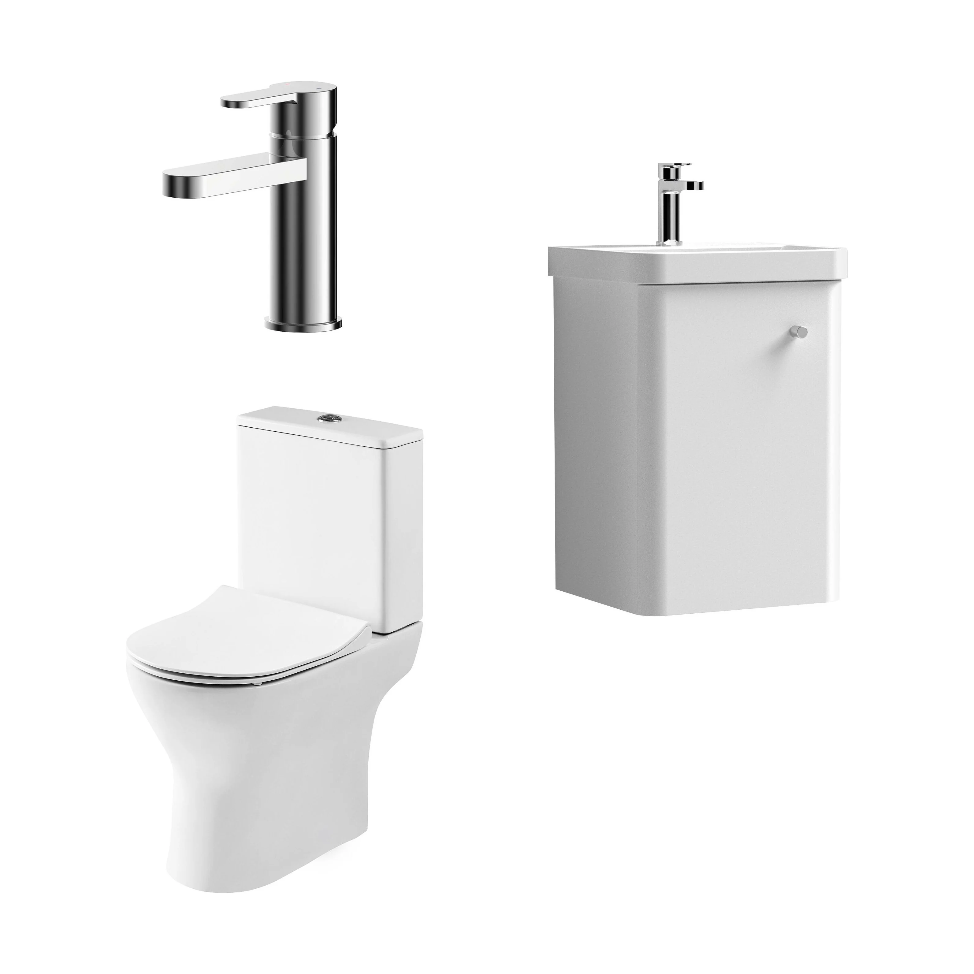 Flashbrook Wall Hung Cloakroom Set, Vanity Basin Unit, Toilet & Mono Basin Mixer Tap - Image 37