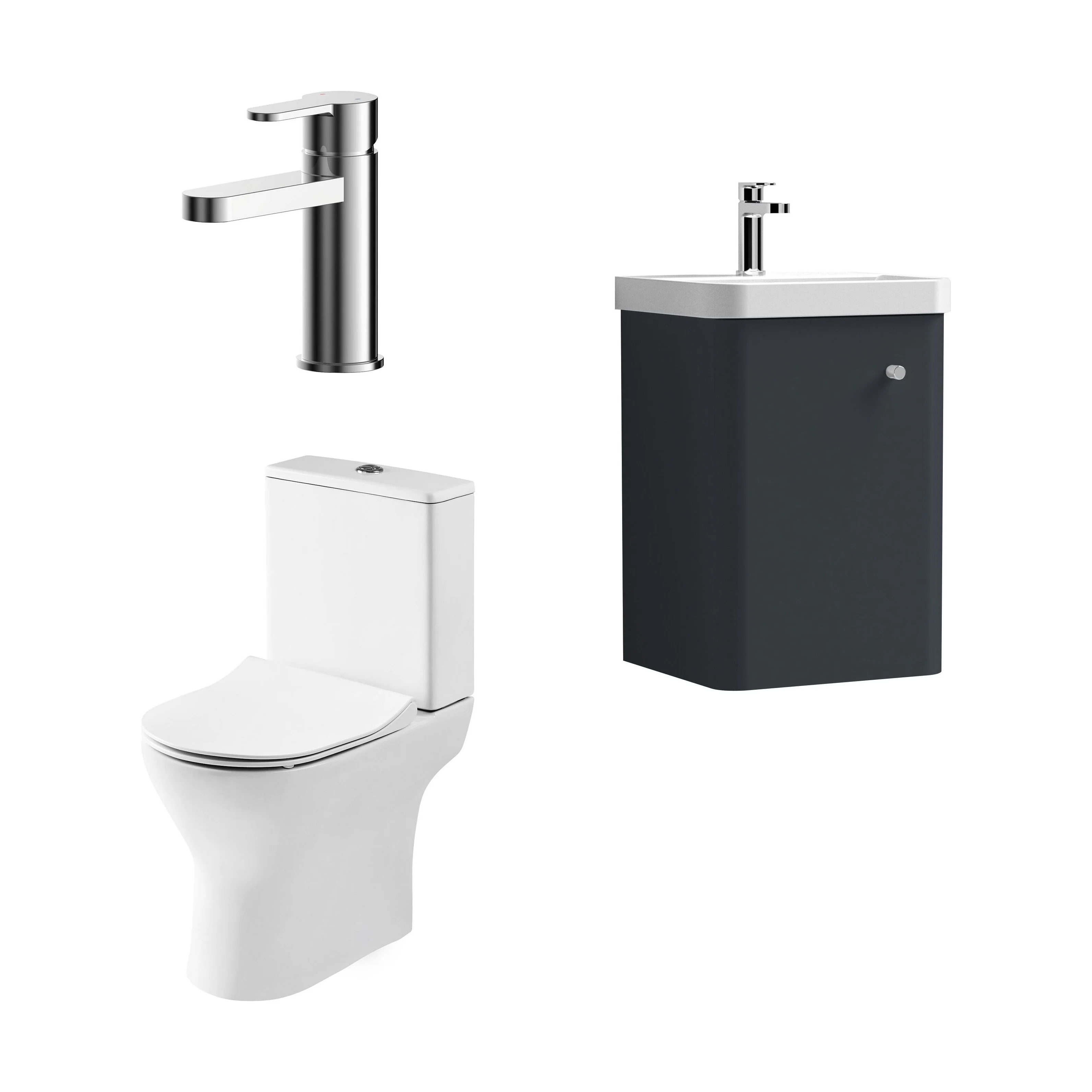 Flashbrook Wall Hung Cloakroom Set, Vanity Basin Unit, Toilet & Mono Basin Mixer Tap - Image 38