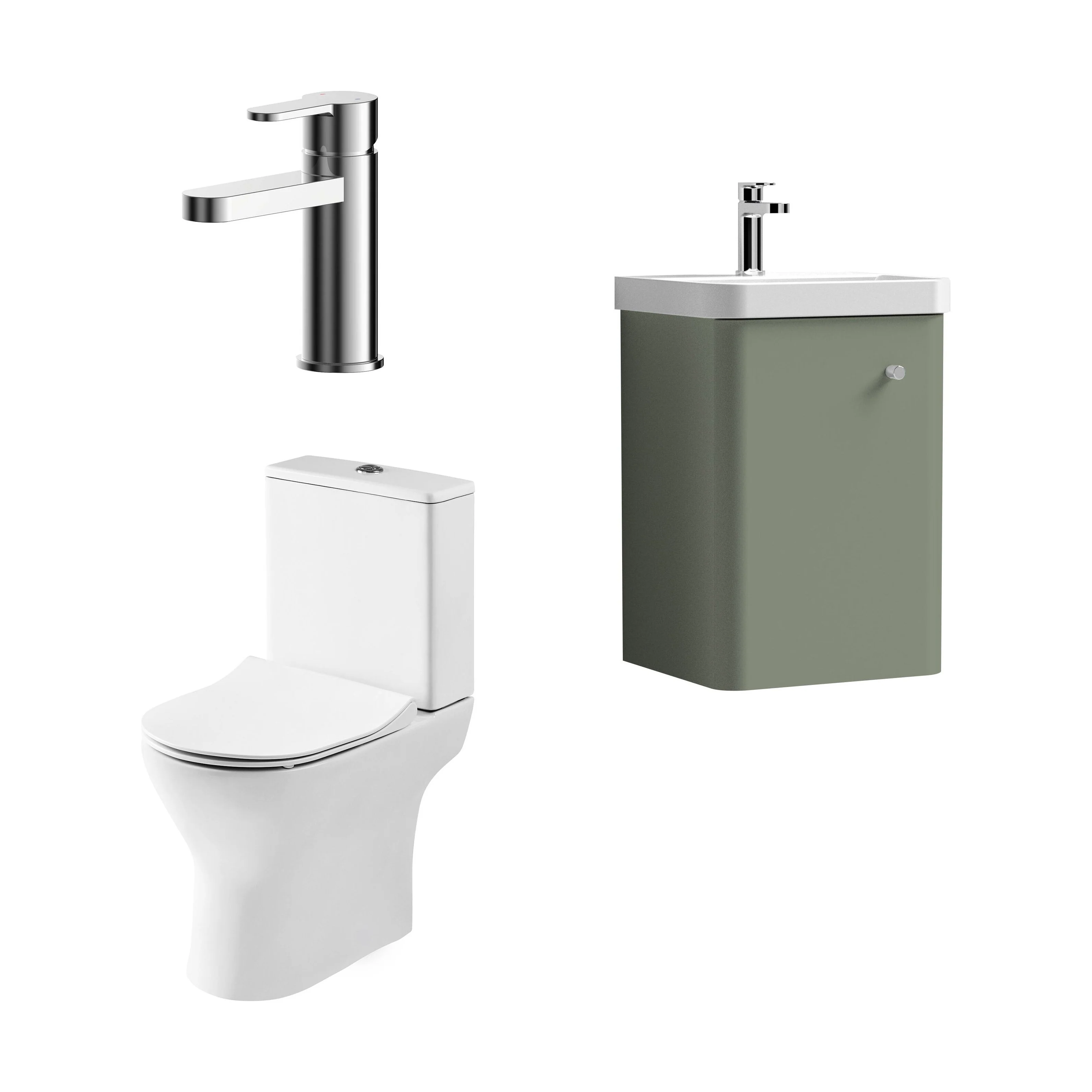 Flashbrook Wall Hung Cloakroom Set, Vanity Basin Unit, Toilet & Mono Basin Mixer Tap - Image 39