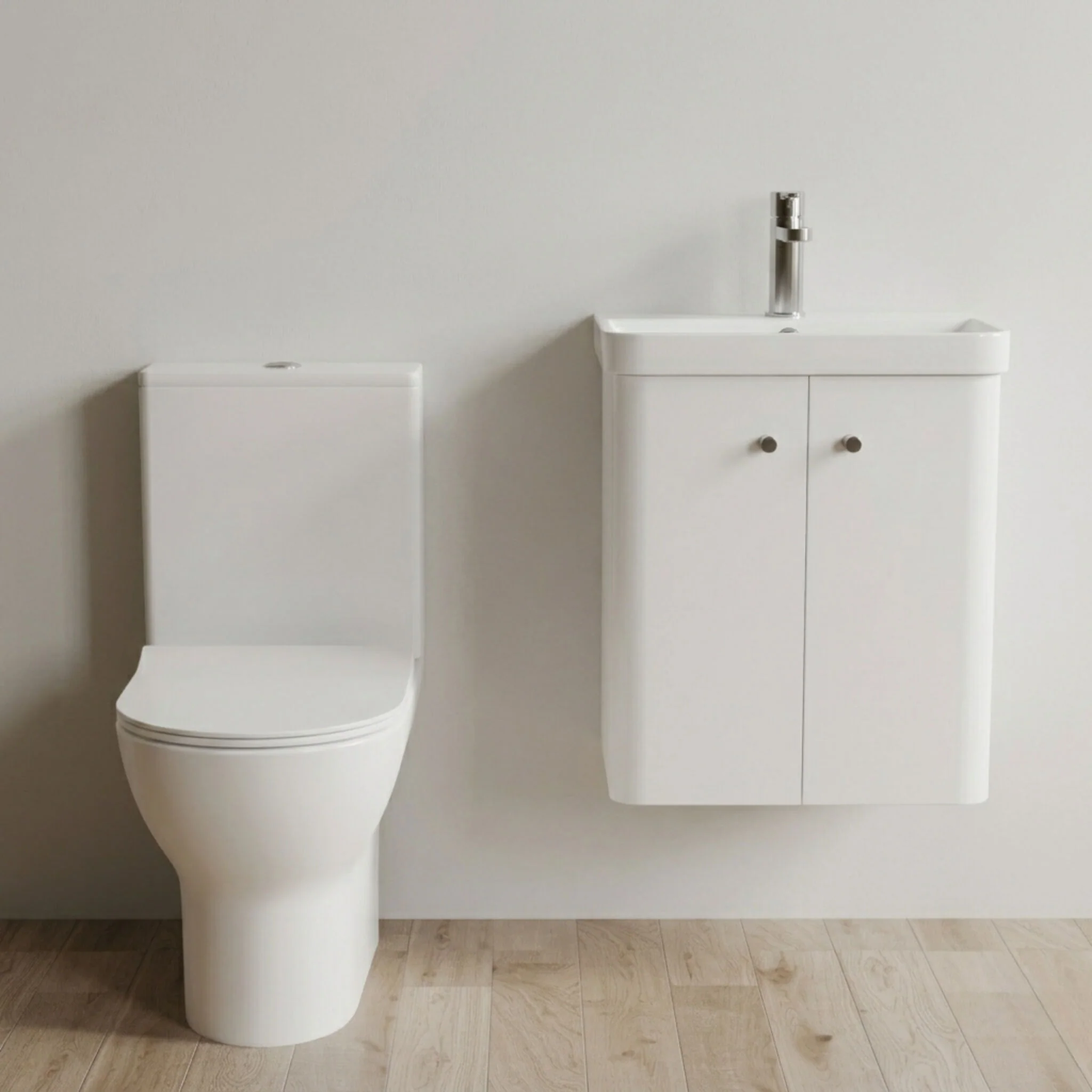 Flashbrook Wall Hung Cloakroom Set, Vanity Basin Unit, Toilet & Mono Basin Mixer Tap - Image 4