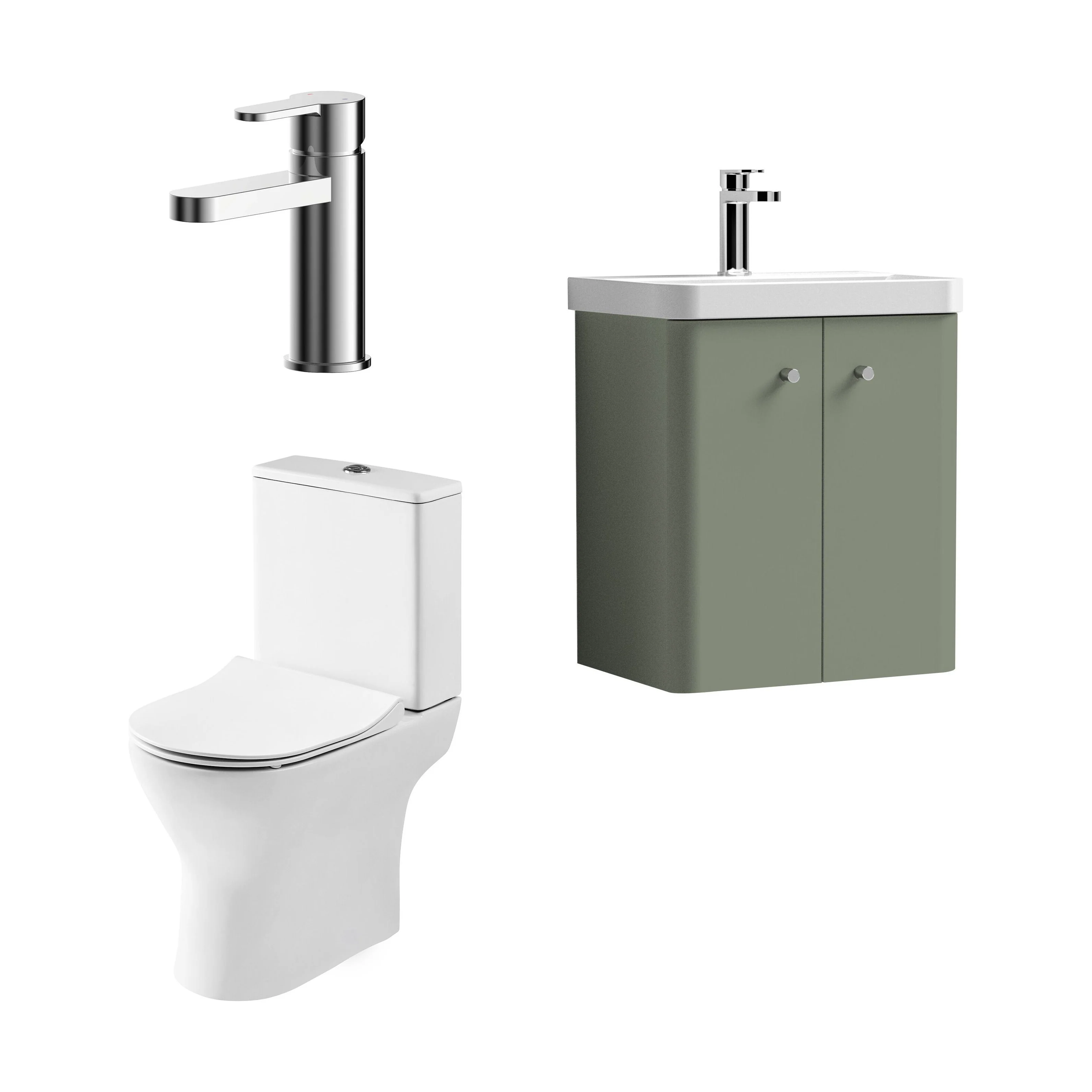 Flashbrook Wall Hung Cloakroom Set, Vanity Basin Unit, Toilet & Mono Basin Mixer Tap - Image 42