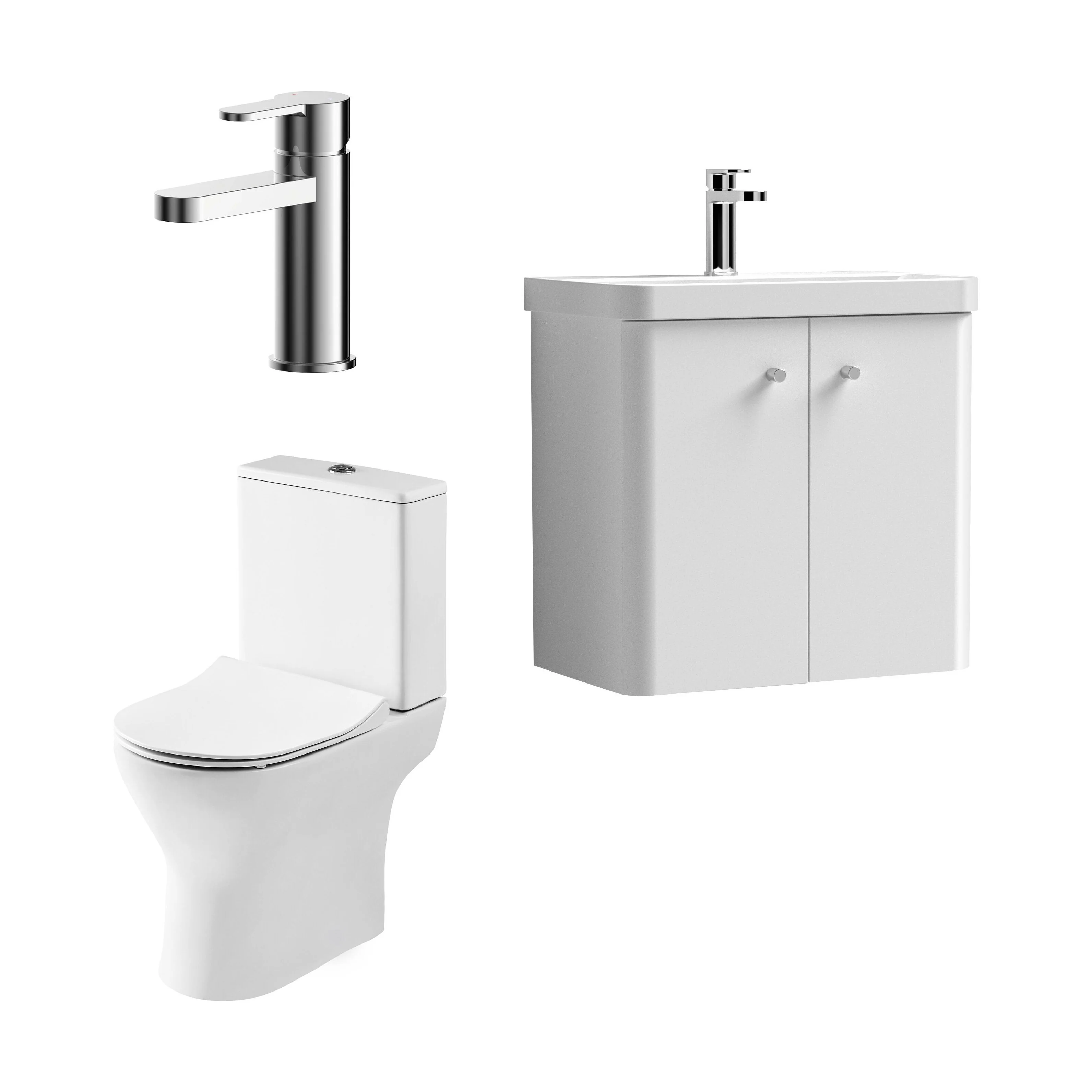 Flashbrook Wall Hung Cloakroom Set, Vanity Basin Unit, Toilet & Mono Basin Mixer Tap - Image 43