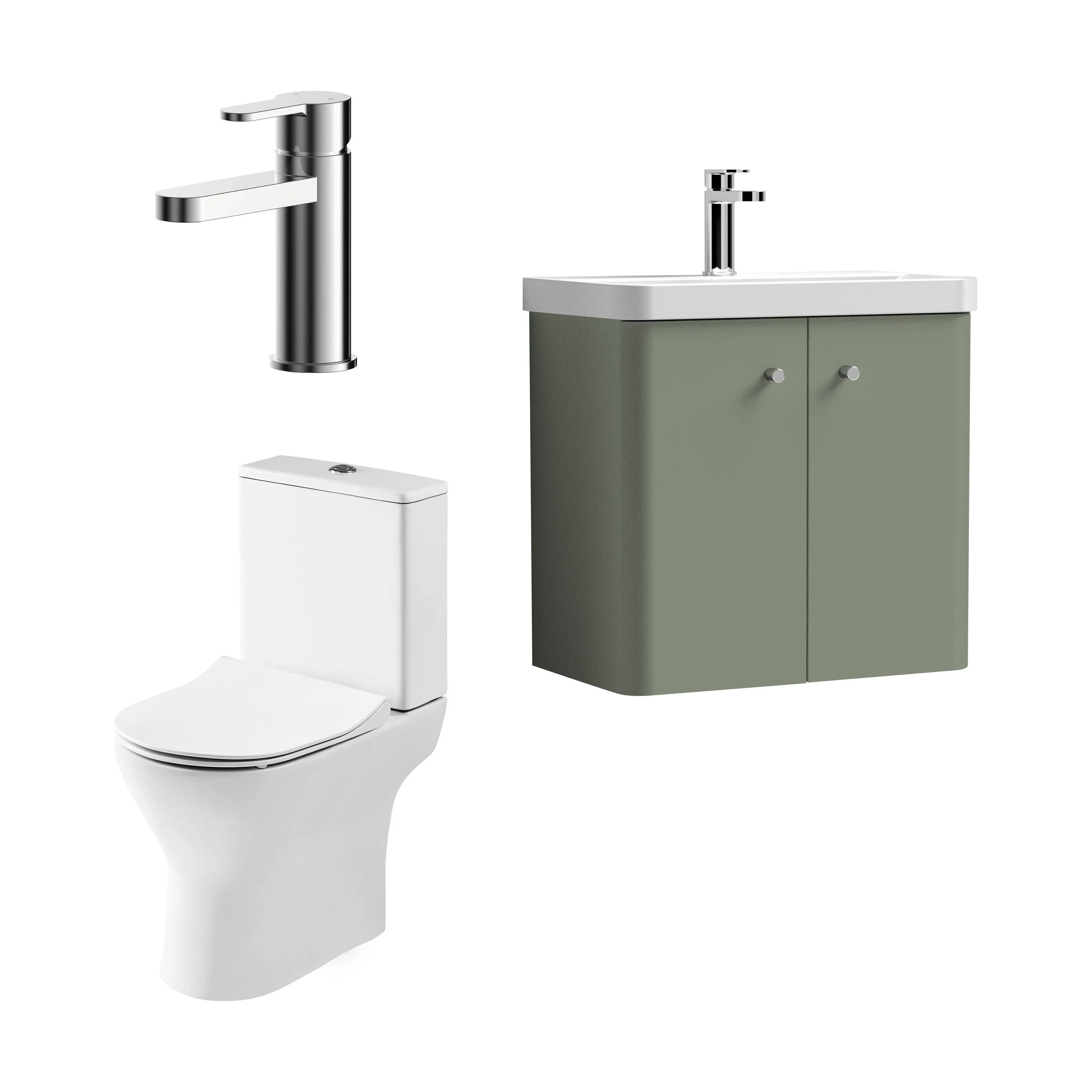 Flashbrook Wall Hung Cloakroom Set, Vanity Basin Unit, Toilet & Mono Basin Mixer Tap - Image 45
