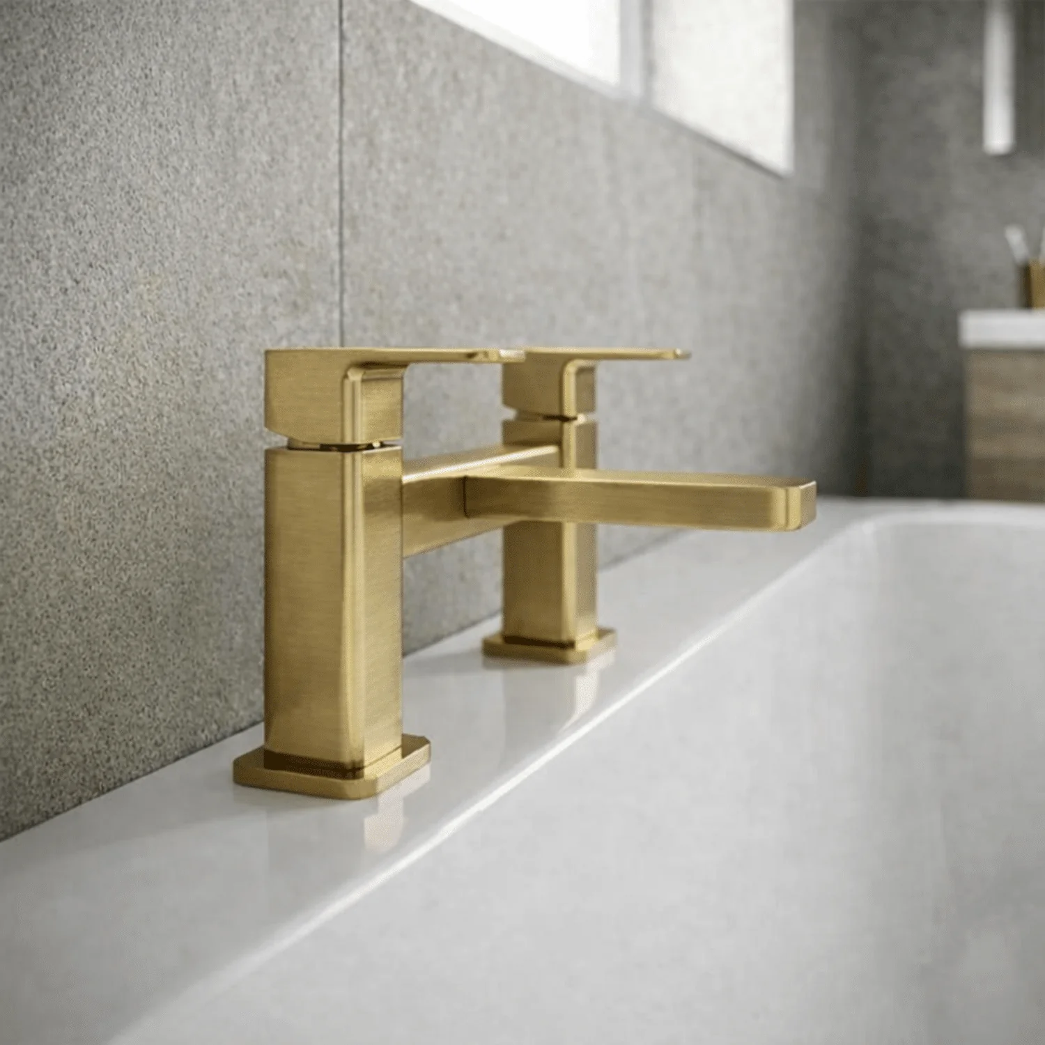 Swinscoe Dual Lever Square Deck Mounted Bath Filler Tap – Choice of Finish - Image 5