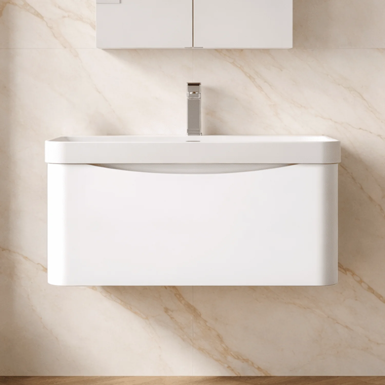 Dunwood Contemporary 1 Drawer Vanity Basin Unit, Choice of Size and Colour